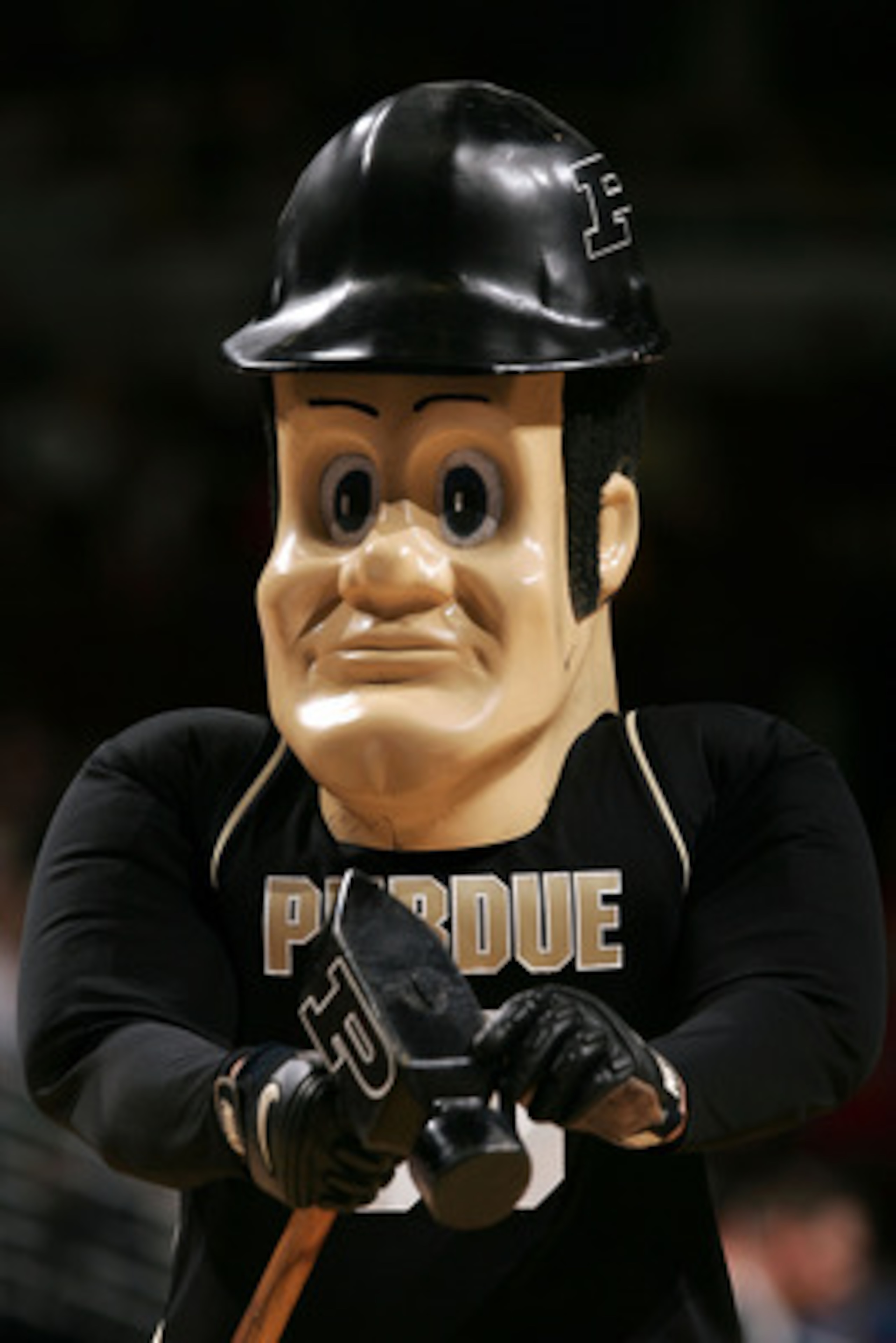 CHICAGO - MARCH 09:  Purdue Pete, the mascot of the Purdue Boilermakers, performs against the Iowa Hawkeyes during the quarterfinals of the Big Ten Men's Basketball Conference Tournament March 9, 2007 at the United Center in Chicago, Illinois.  (Photo by 