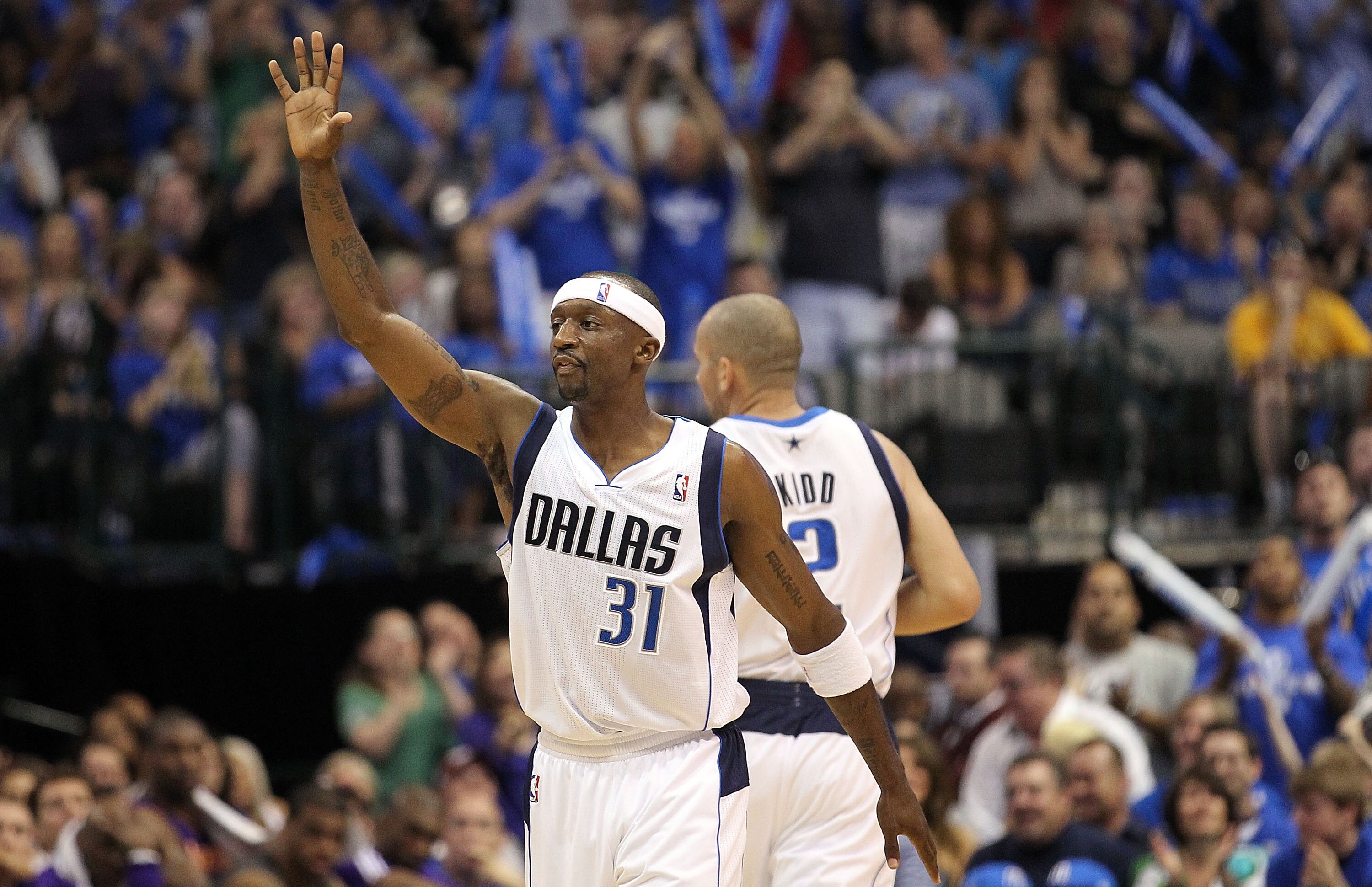 DALLAS, TX - MAY 08:  Guard Jason Terry #31 of the Dallas Mavericks reacts during play against the Los Angeles Lakers in Game Four of the Western Conference Semifinals during the 2011 NBA Playoffs on May 8, 2011 at American Airlines Center in Dallas, Texa