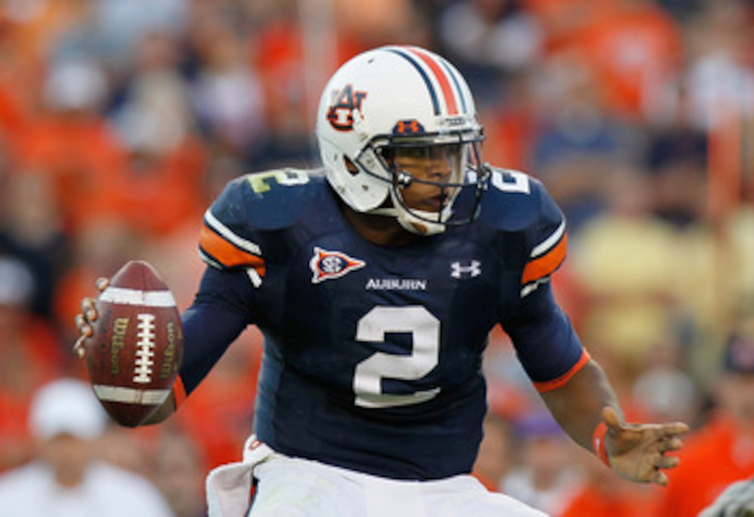 AUBURN, AL - OCTOBER 23:  Quarterback Cameron Newton #2 of the Auburn Tigers against the LSU Tigers at Jordan-Hare Stadium on October 23, 2010 in Auburn, Alabama.  (Photo by Kevin C. Cox/Getty Images)