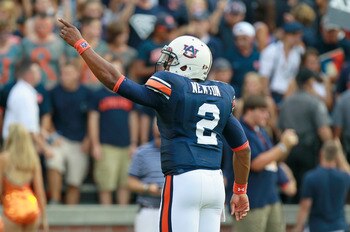 AUBURN, AL - SEPTEMBER 18:  Cameron Newton #2 of the Auburn Tigers against the Clemson Tigers at Jordan-Hare Stadium on September 18, 2010 in Auburn, Alabama.  (Photo by Kevin C. Cox/Getty Images)