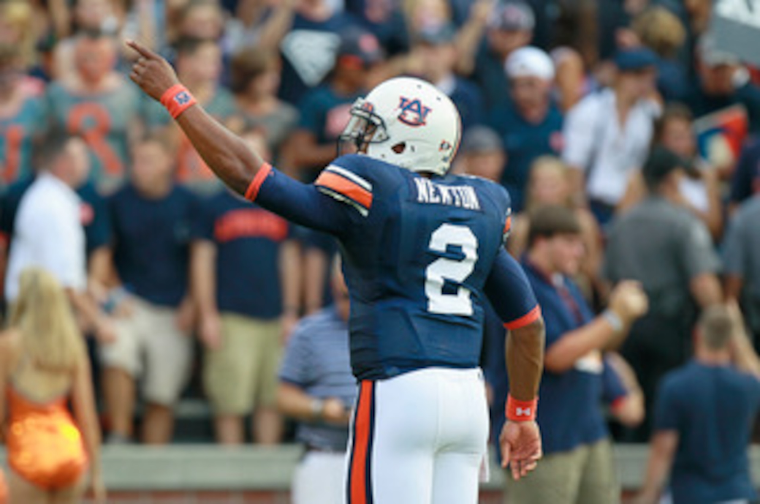 AUBURN, AL - SEPTEMBER 18:  Cameron Newton #2 of the Auburn Tigers against the Clemson Tigers at Jordan-Hare Stadium on September 18, 2010 in Auburn, Alabama.  (Photo by Kevin C. Cox/Getty Images)