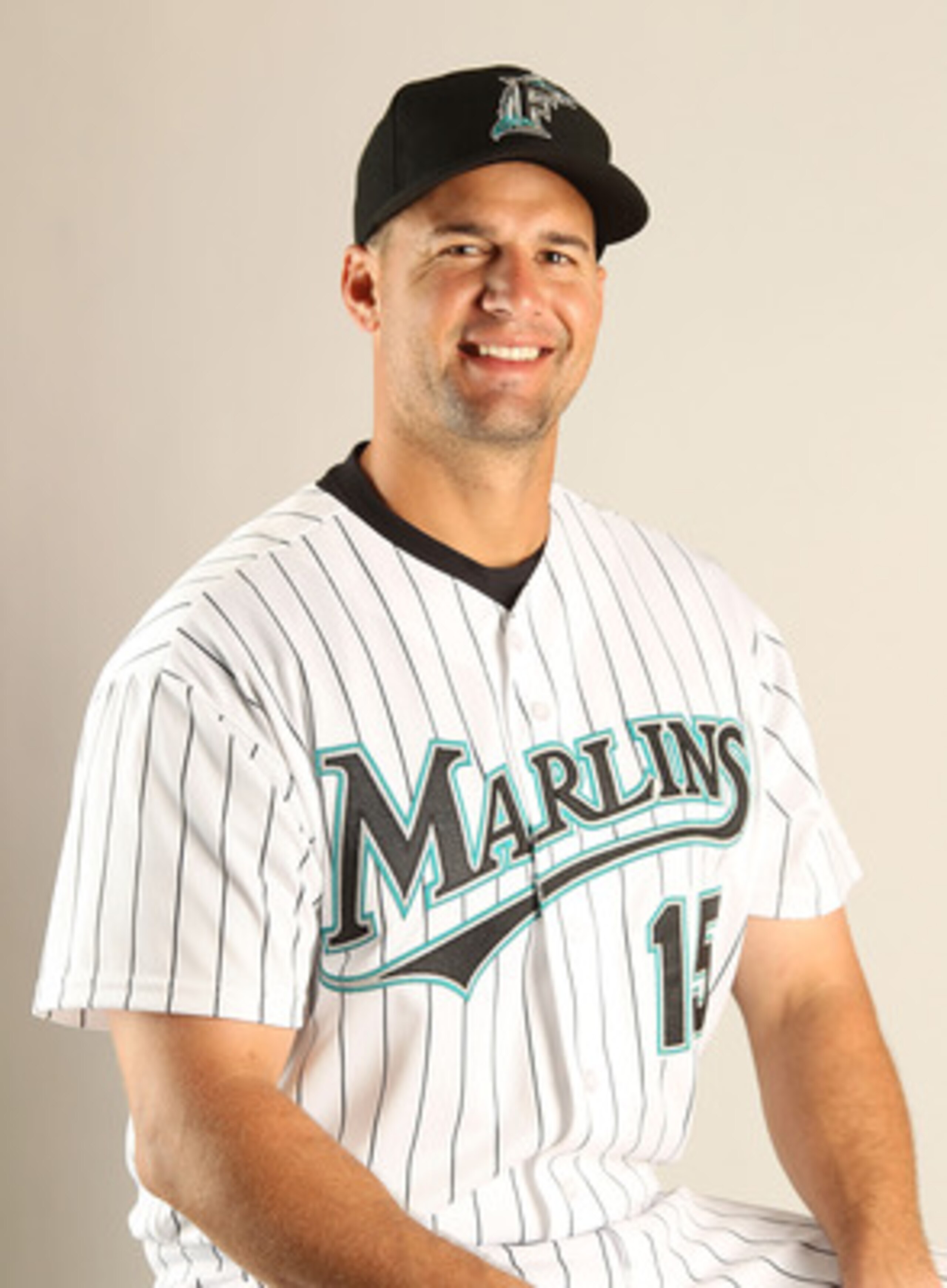 JUPITER, FL - FEBRUARY 23: Gaby Sanchez #15 of the Florida Marlins during Photo Day at Roger Dean Stadium on February 23, 2011 in Jupiter, Florida.  (Photo by Mike Ehrmann/Getty Images)