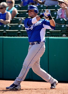 DETROIT, MI - APRIL 08:  Alex Gordon #4 of the Kansas City Royals smiles from the dugout while playing the Detroit Tigers at Comerica Park on April 8, 2011 in Detroit, Michigan.  (Photo by Gregory Shamus/Getty Images)