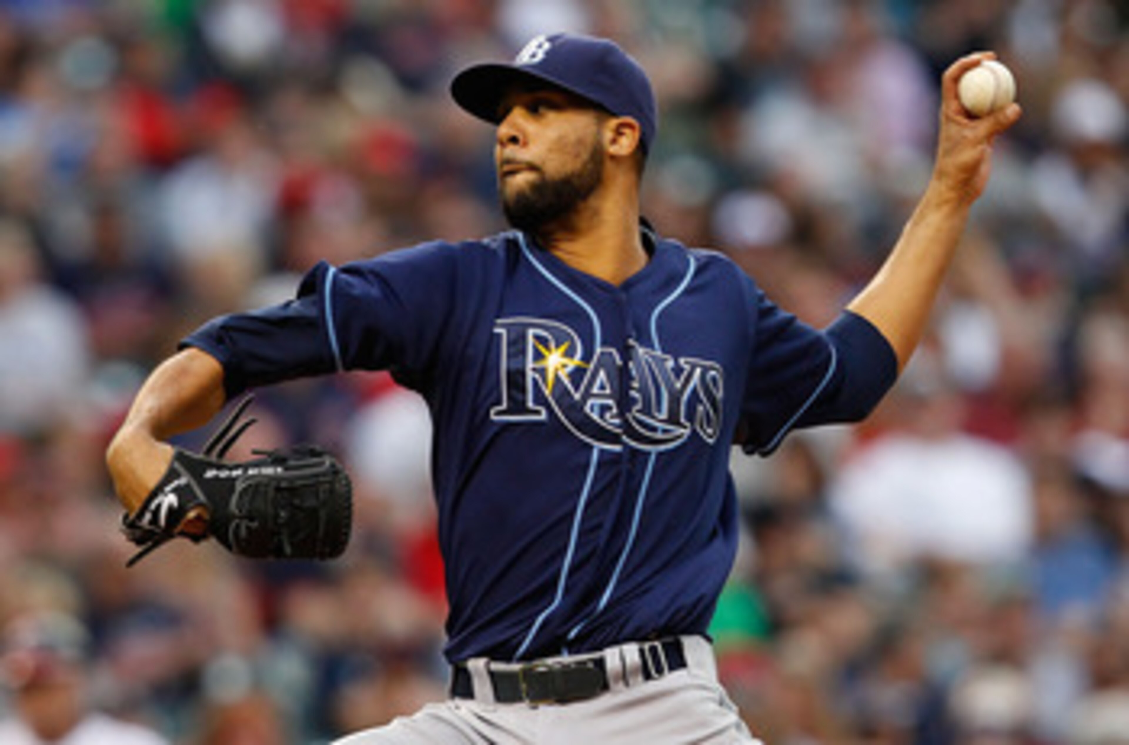 CLEVELAND - MAY 11:  David Price #14 of the Tampa Bay Rays pitches against  the Cleveland Indians during the game on May 11, 2011 at Progressive Field in Cleveland, Ohio.  (Photo by Jared Wickerham/Getty Images)