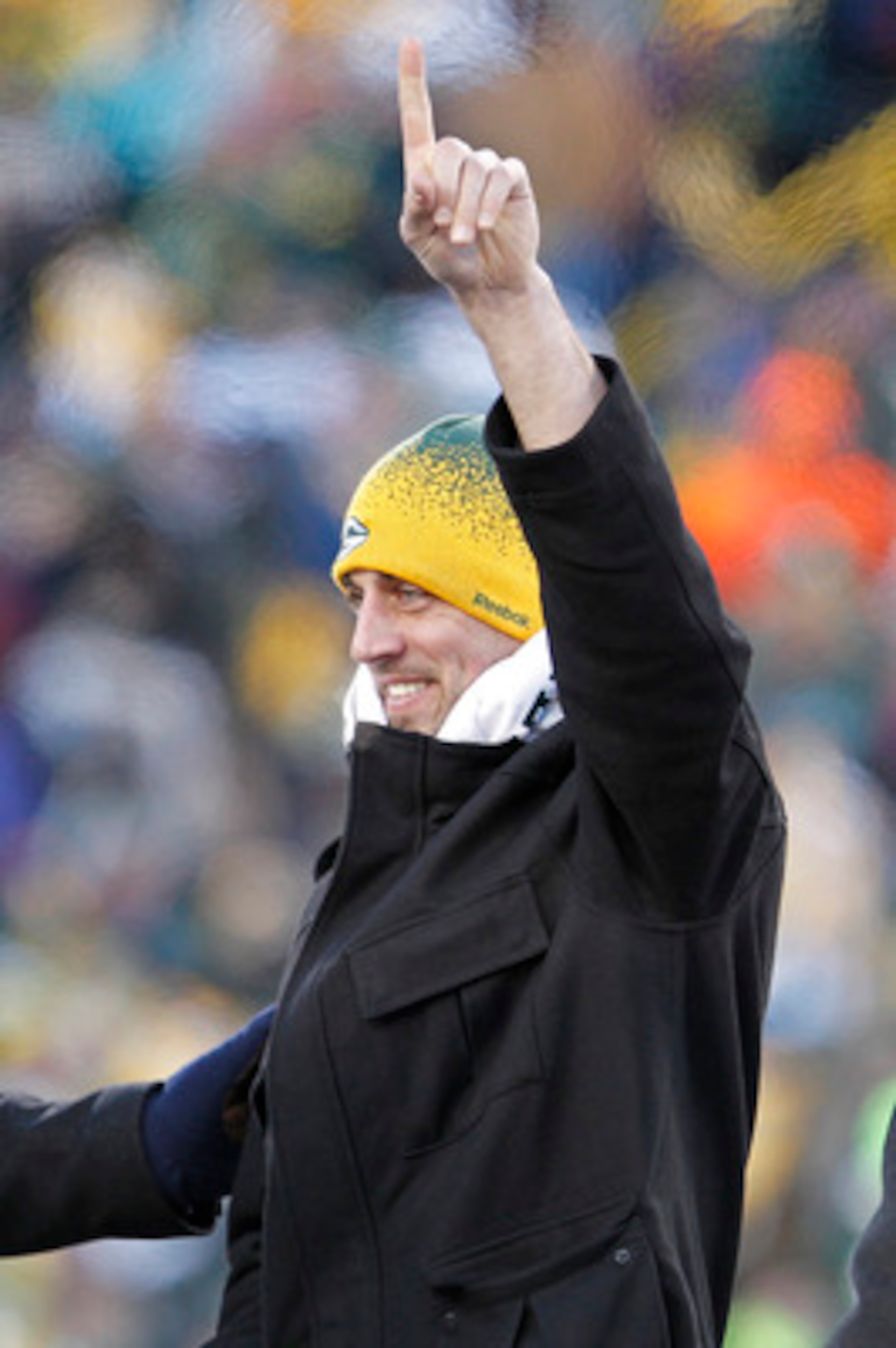 GREEN BAY, WI - FEBRUARY 08: Green Bay Packers quarterback Aaron Rodgers address fans during the Packers victory ceremony at Lambeau Field on February 8, 2011 in Green Bay, Wisconsin. (Photo by Matt Ludtke/Getty Images) GREEN BAY, WI - FEBRUARY 08: Green Bay Packers quarterback Aaron Rodgers address fans during the Packers victory ceremony at Lambeau Field on February 8, 2011 in Green Bay, Wisconsin. (Photo by Matt Ludtke/Getty Images)