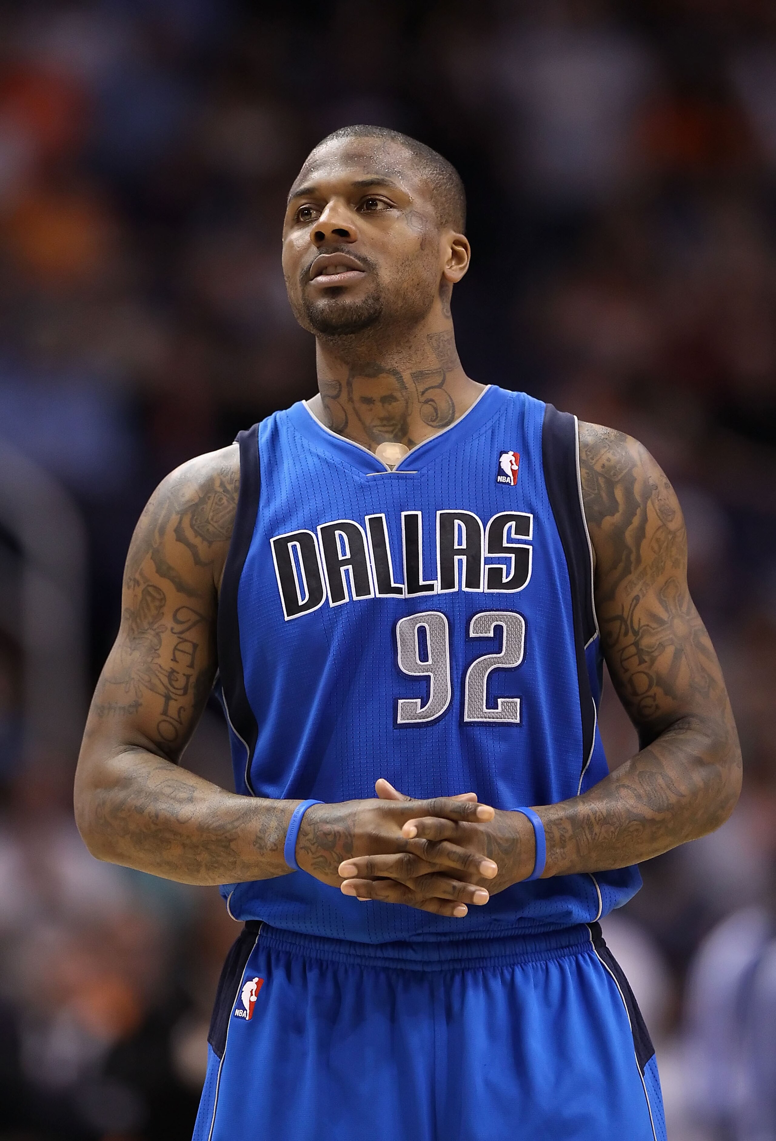 PHOENIX, AZ - FEBRUARY 17:  DeShawn Stevenson #92 of the Dallas Mavericks during the NBA game against the Phoenix Suns at US Airways Center on February 17, 2011 in Phoenix, Arizona.  The Mavericks defeated the Suns 112-106.  NOTE TO USER: User expressly a