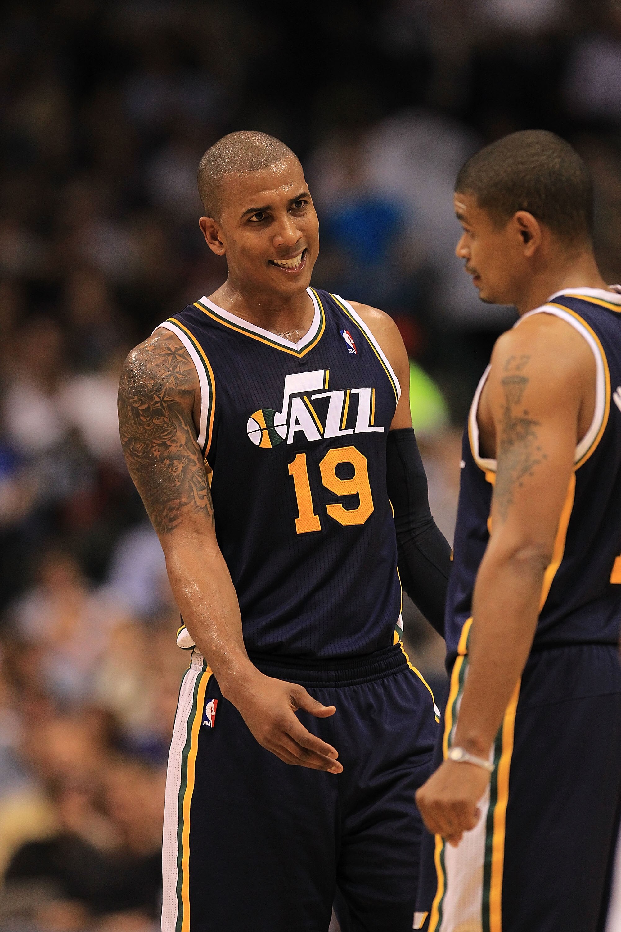 DALLAS, TX - FEBRUARY 23:  Guard Raja Bell #19 of the Utah Jazz at American Airlines Center on February 23, 2011 in Dallas, Texas.  NOTE TO USER: User expressly acknowledges and agrees that, by downloading and or using this photograph, User is consenting