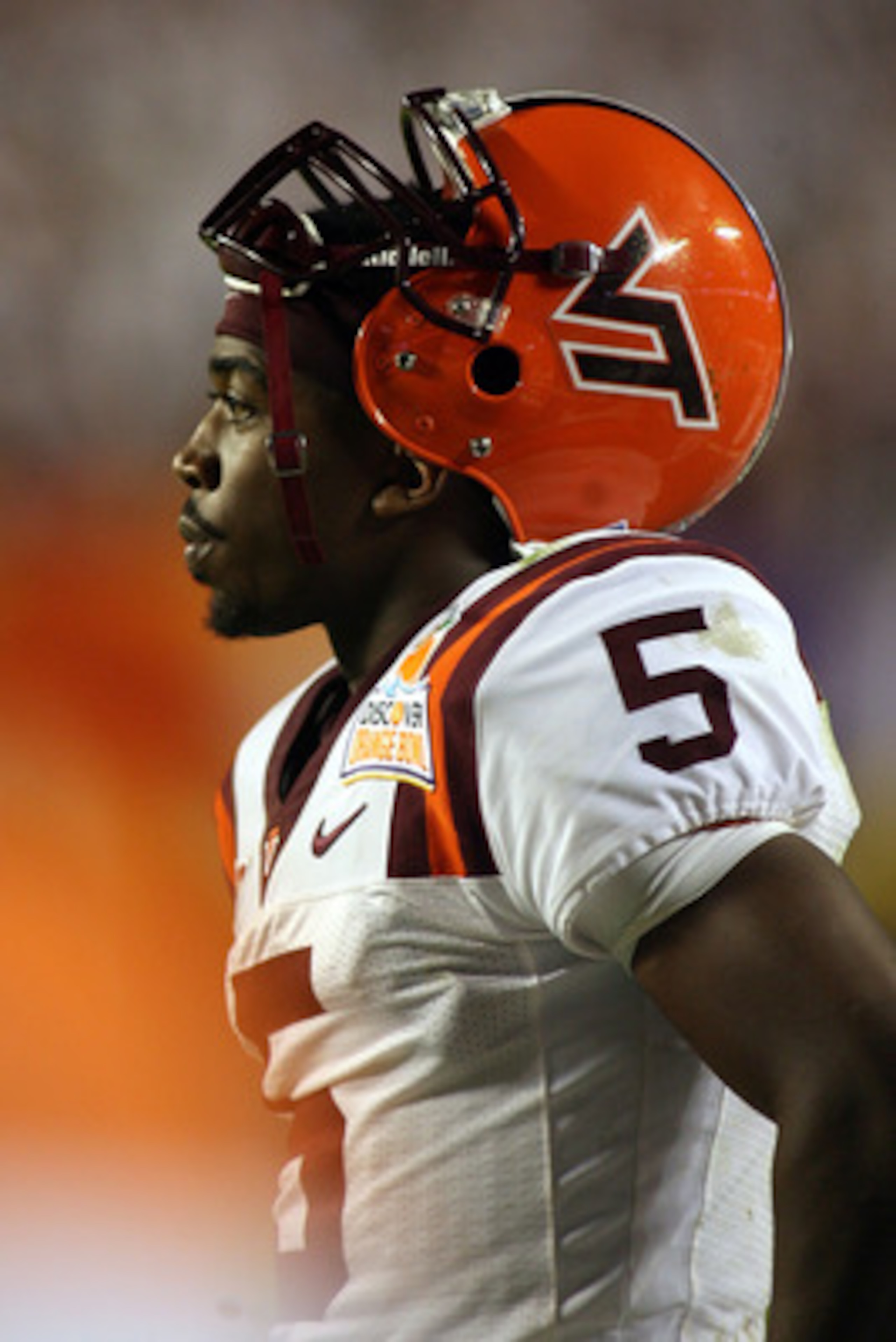 MIAMI, FL - JANUARY 03: Tyrod Taylor #5 of the Virginia Tech Hokies looks on against the Stanford Cardinal during the 2011 Discover Orange Bowl at Sun Life Stadium on January 3, 2011 in Miami, Florida. Stanford won 40-12. (Photo by Marc Serota/Getty Ima MIAMI, FL - JANUARY 03: Tyrod Taylor #5 of the Virginia Tech Hokies looks on against the Stanford Cardinal during the 2011 Discover Orange Bowl at Sun Life Stadium on January 3, 2011 in Miami, Florida. Stanford won 40-12. (Photo by Marc Serota/Getty Ima