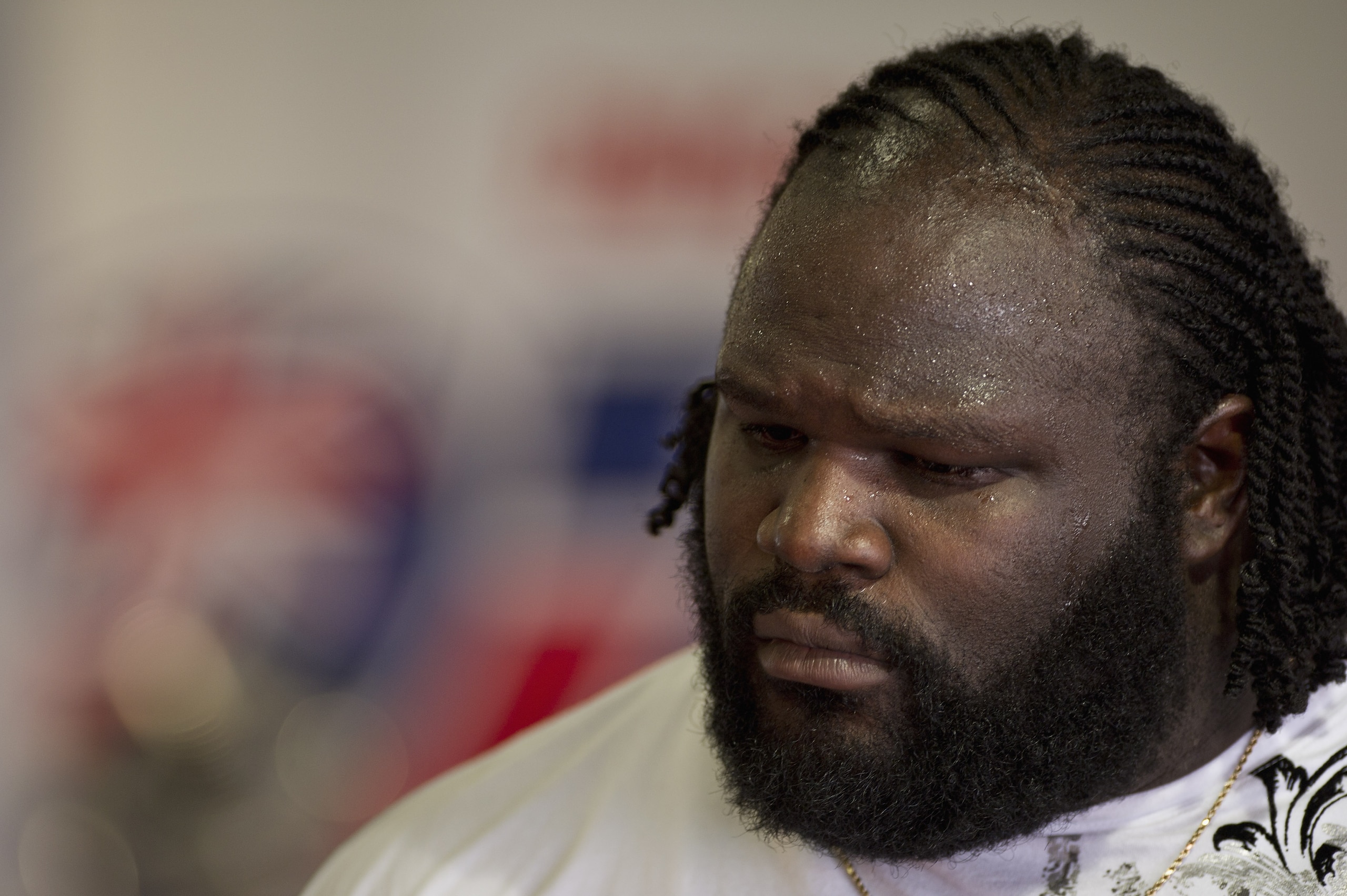 MONTMELO, SPAIN - JULY 01:  Mark Henry of USA ('World's Strongest Man') looks on in box during the Grand Prix of Catalunya in Circuit of Catalunya on July 1, 2010 in Montmelo, Spain.  (Photo by Mirco Lazzari gp/Getty Images)