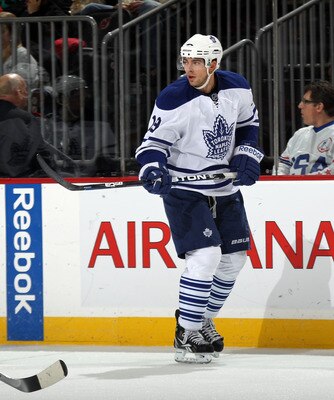 NEWARK, NJ - APRIL 06: Joffrey Lupul #19 of the Toronto Maple Leafs skates against the New Jersey Devils at the Prudential Center on April 6, 2011 in Newark, New Jersey.  (Photo by Bruce Bennett/Getty Images)