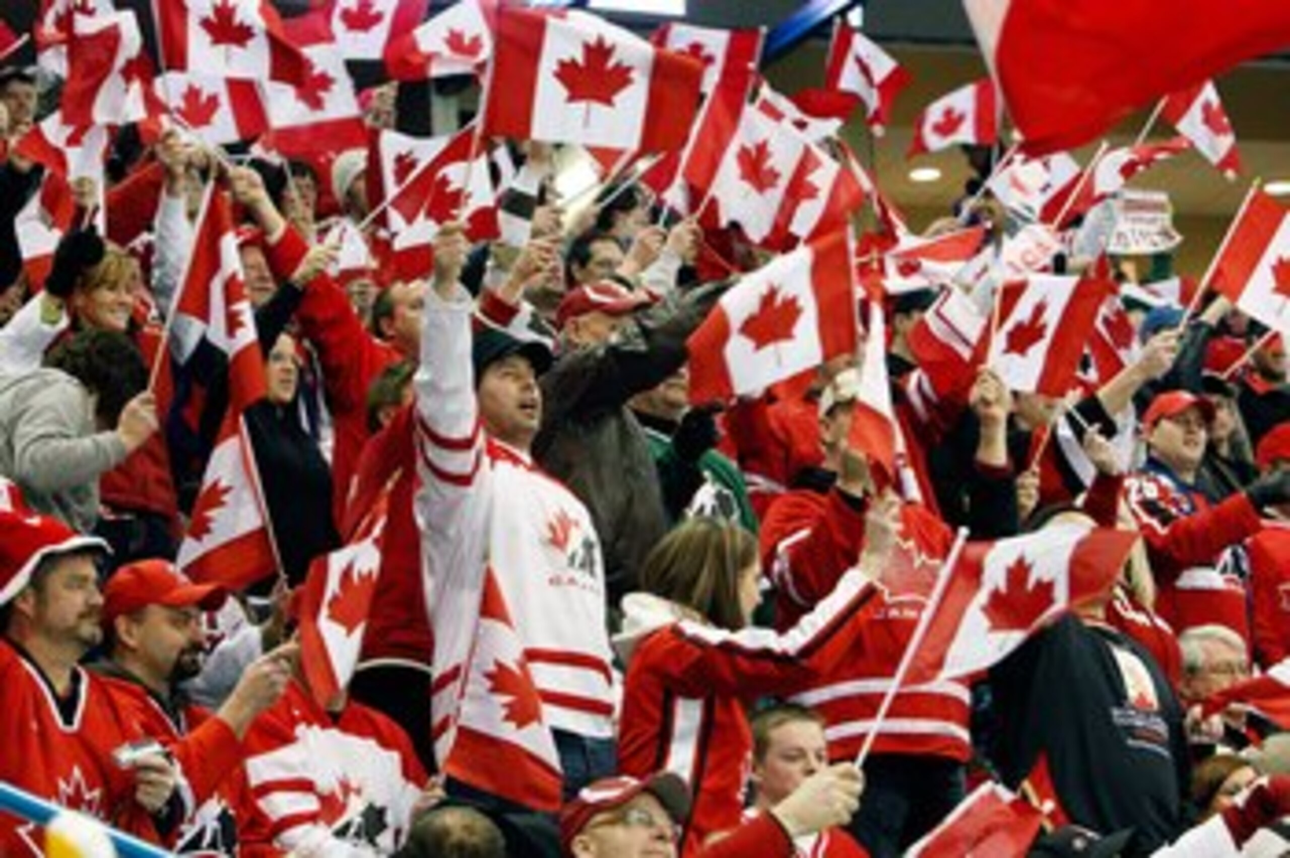 SASKATOON, SK - JANUARY 5:  Fans support Team Canada prior to  the 2010 IIHF World Junior Championship Tournament Gold Medal game against Team USA on January 5, 2010 at the Credit Union Centre in Saskatoon, Saskatchewan, Canada.  Team USA defeated Team Ca