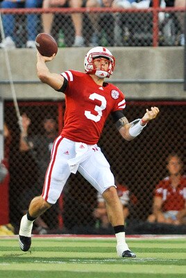 LINCOLN, NE - SEPTEMBER 04: Taylor Martinez #3 of the Nebraska Cornhuskers  passes the ball down field against the Western Kentucky Hilltoppers  during first half action of their game at Memorial Stadium on September 4, 2010 in Lincoln, Nebraska. Nebraska