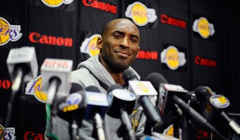 EL SEGUNDO, CA - MAY 11:  Kobe Bryant #24 of the Los Angeles Lakers speaks during a news conference at the Lakers training facility on May 11, 2011 in El Segundo, California. The Lakers were swept out of their best of seven series with the Dallas Maverick
