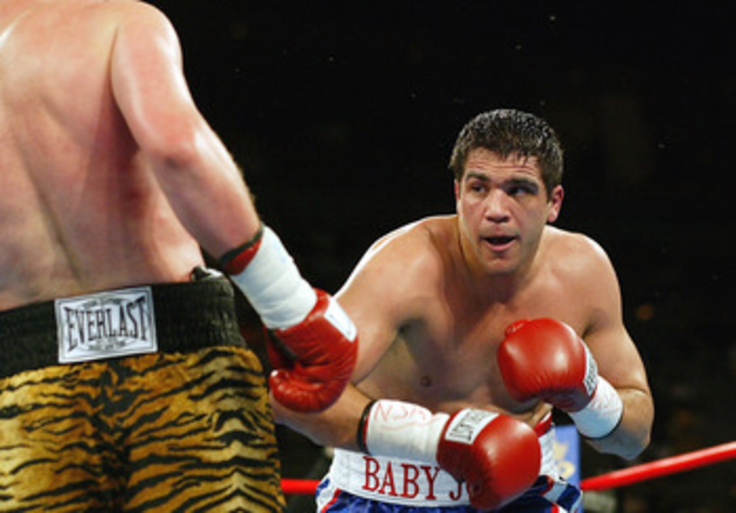 LAS VEGAS - MARCH 13: Joe Mesi (right) battles Vassiliy Jirov during the heavyweight bout at Mandalay Bay Resort & Casino on March 13, 2004 in Las Vegas, Nevada. Mesi defeated Jirov by unanimous decision. (Photo by Jed Jacobsohn/Getty Images) LAS VEGAS - MARCH 13: Joe Mesi (right) battles Vassiliy Jirov during the heavyweight bout at Mandalay Bay Resort & Casino on March 13, 2004 in Las Vegas, Nevada. Mesi defeated Jirov by unanimous decision. (Photo by Jed Jacobsohn/Getty Images)