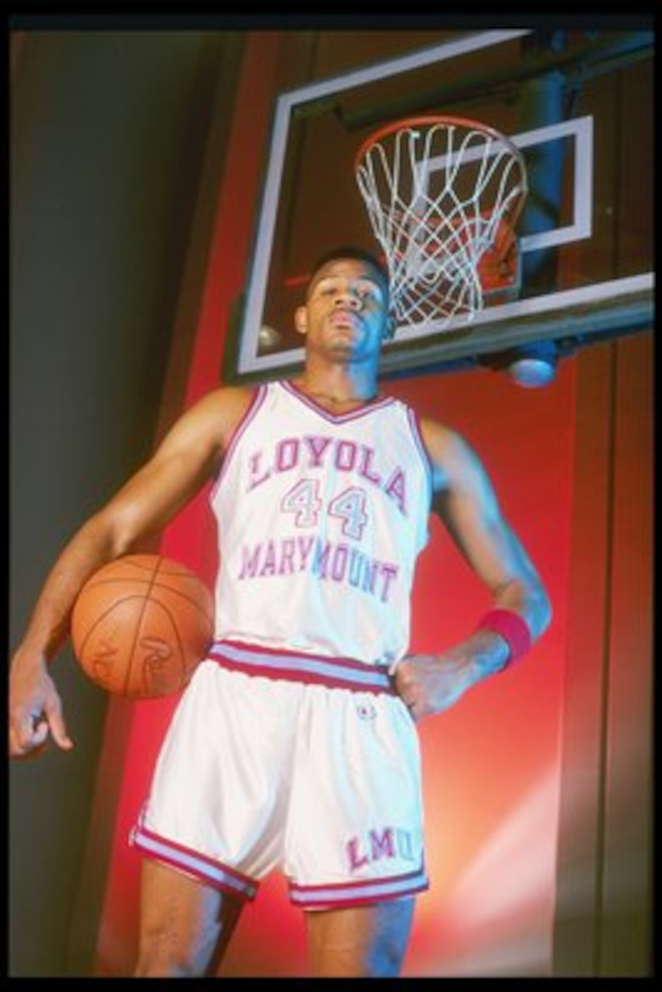 1989: Forward Hank Gathers of the Loyola-Marymount Lions poses for a picture while holding a basketball. Mandatory Credit: Tim de Frisco /Allsport 1989: Forward Hank Gathers of the Loyola-Marymount Lions poses for a picture while holding a basketball. Mandatory Credit: Tim de Frisco /Allsport