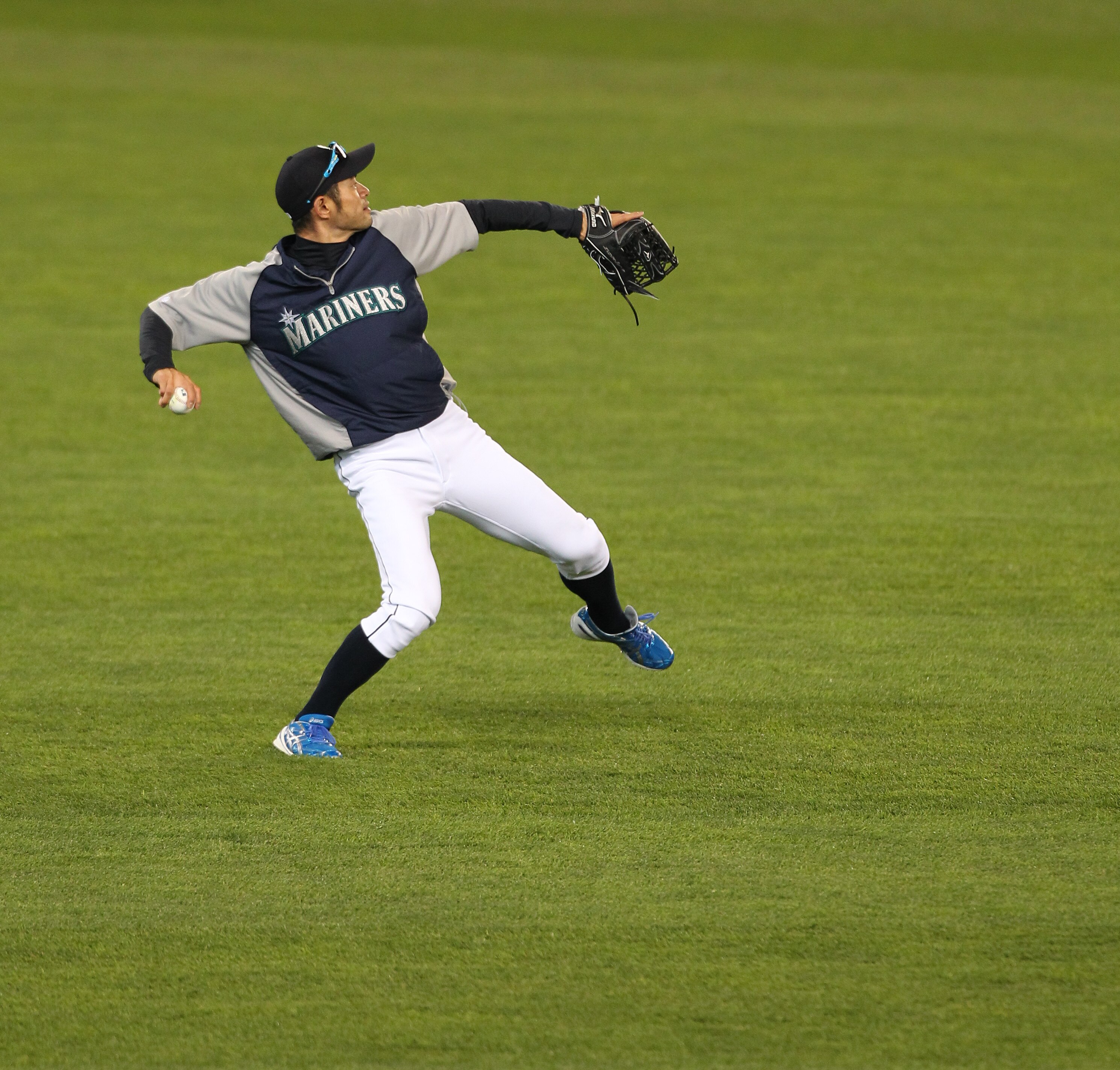 SEATTLE - MAY 06:  Ichiro Suzuki #51 of the Seattle Mariners warms up prior to the game against the Chicago White Sox at Safeco Field on May 6, 2011 in Seattle, Washington. The Mariners won 3-2. (Photo by Otto Greule Jr/Getty Images)