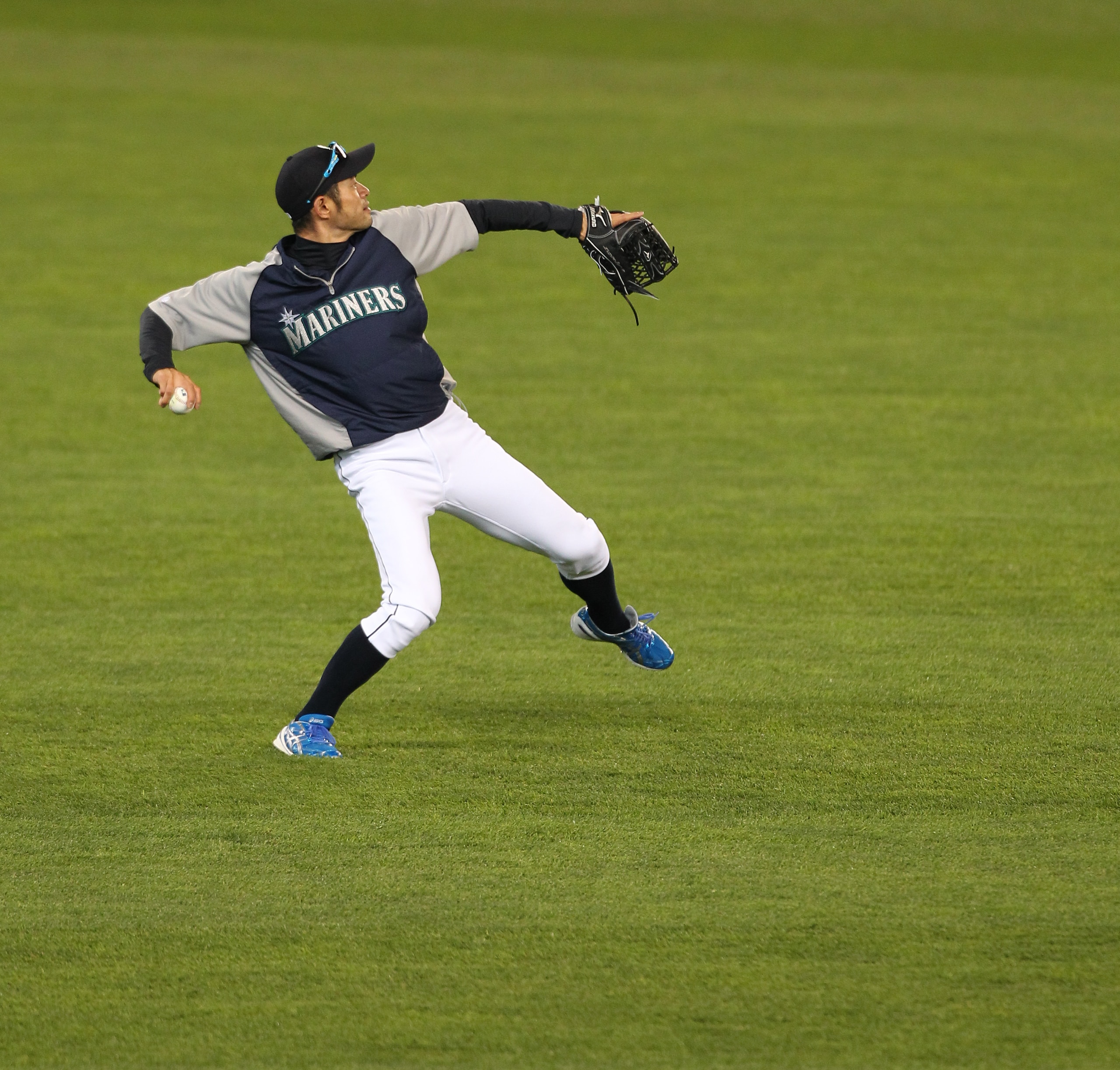 SEATTLE - MAY 06:  Ichiro Suzuki #51 of the Seattle Mariners warms up prior to the game against the Chicago White Sox at Safeco Field on May 6, 2011 in Seattle, Washington. The Mariners won 3-2. (Photo by Otto Greule Jr/Getty Images)