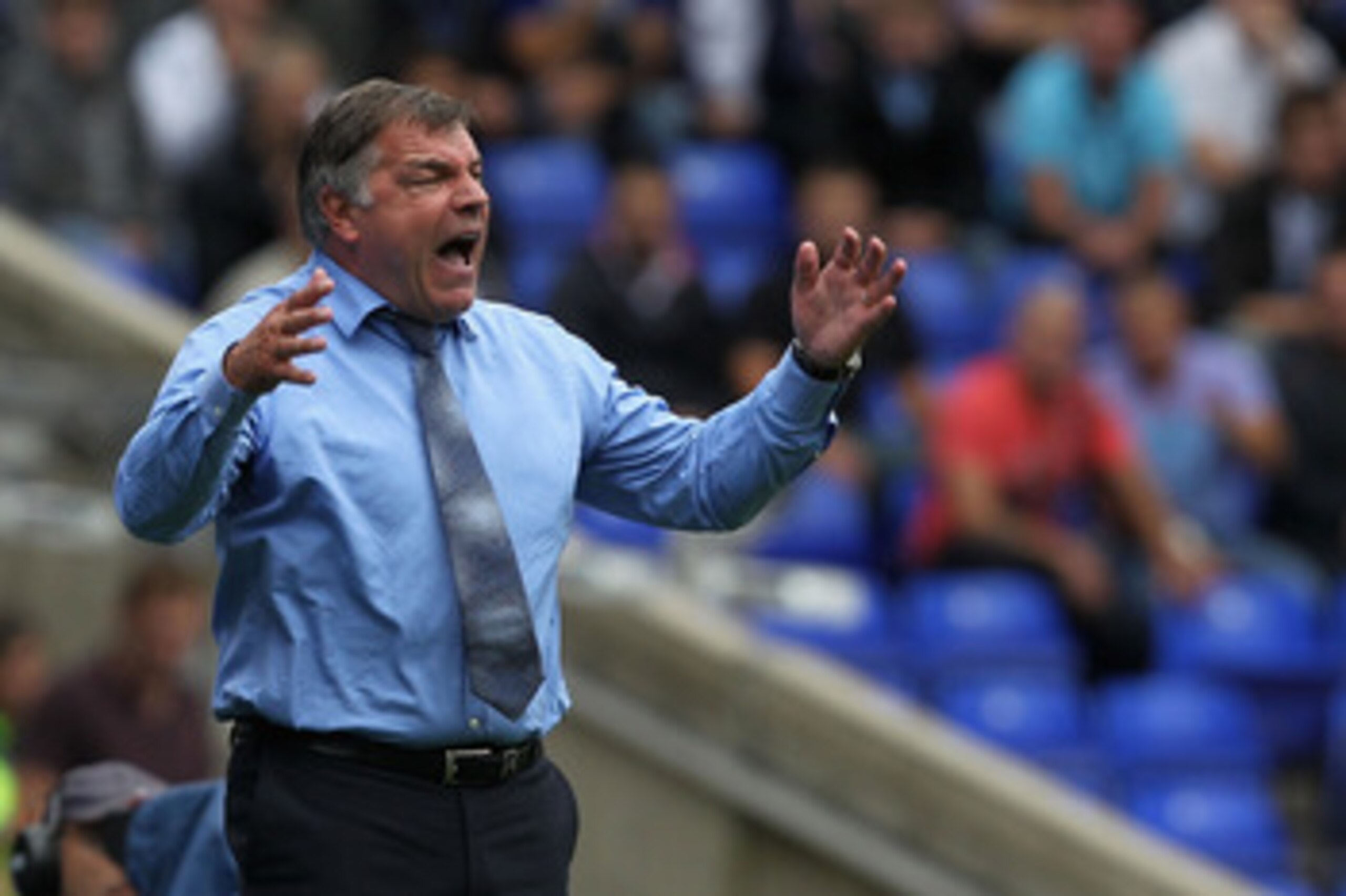 BIRMINGHAM, ENGLAND - AUGUST 21:  Sam Allardyce manager of Blackburn instructs his team during the Barclays Premier League match between Birmingham City and Blackburn Rovers at St Andrew's Stadium on August 21, 2010 in Birmingham, England.  (Photo by Hami