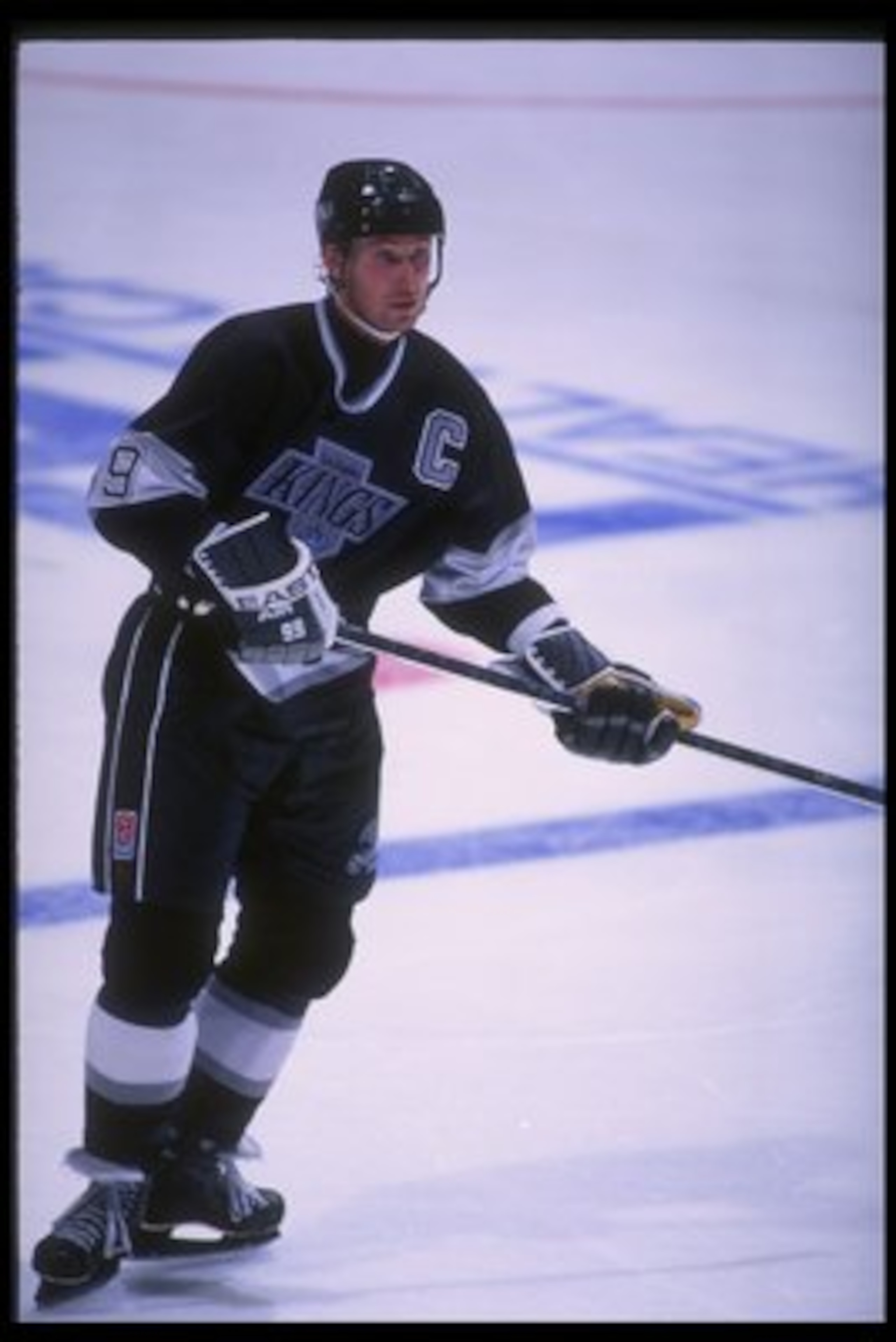 21 Mar 1995: Center Wayne Gretzky of the Los Angeles Kings looks on during a game against the Anaheim Mighty Ducks at Arrowhead Pond in Anaheim, California. The game was a tie, 3-3. 21 Mar 1995: Center Wayne Gretzky of the Los Angeles Kings looks on during a game against the Anaheim Mighty Ducks at Arrowhead Pond in Anaheim, California. The game was a tie, 3-3.