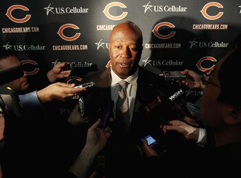 LAKE FOREST, IL - APRIL 26: Head coach Lovie Smith of the Chicago Bears speaks to media during the 2010 Brian Piccolo Award ceremony at Halas Hall on April 26, 2011 in Lake Forest, Illinois. Players participated in the ceremony one day after a federal jud LAKE FOREST, IL - APRIL 26: Head coach Lovie Smith of the Chicago Bears speaks to media during the 2010 Brian Piccolo Award ceremony at Halas Hall on April 26, 2011 in Lake Forest, Illinois. Players participated in the ceremony one day after a federal jud