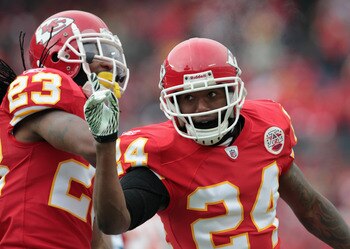 KANSAS CITY, MO - DECEMBER 26: Brandon Flowers #24 of the Kansas City Chiefs in action during the game against the Tennessee Titans on December 26, 2010 at Arrowhead Stadium in Kansas City, Missouri. (Photo by Jamie Squire/Getty Images) KANSAS CITY, MO - DECEMBER 26: Brandon Flowers #24 of the Kansas City Chiefs in action during the game against the Tennessee Titans on December 26, 2010 at Arrowhead Stadium in Kansas City, Missouri. (Photo by Jamie Squire/Getty Images)