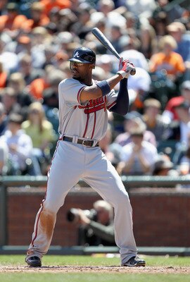 SAN FRANCISCO, CA - APRIL 24:  Jason Heyward #22 of the Atlanta Braves in action against the San Francisco Giants at AT&T Park on April 24, 2011 in San Francisco, California.  (Photo by Ezra Shaw/Getty Images)