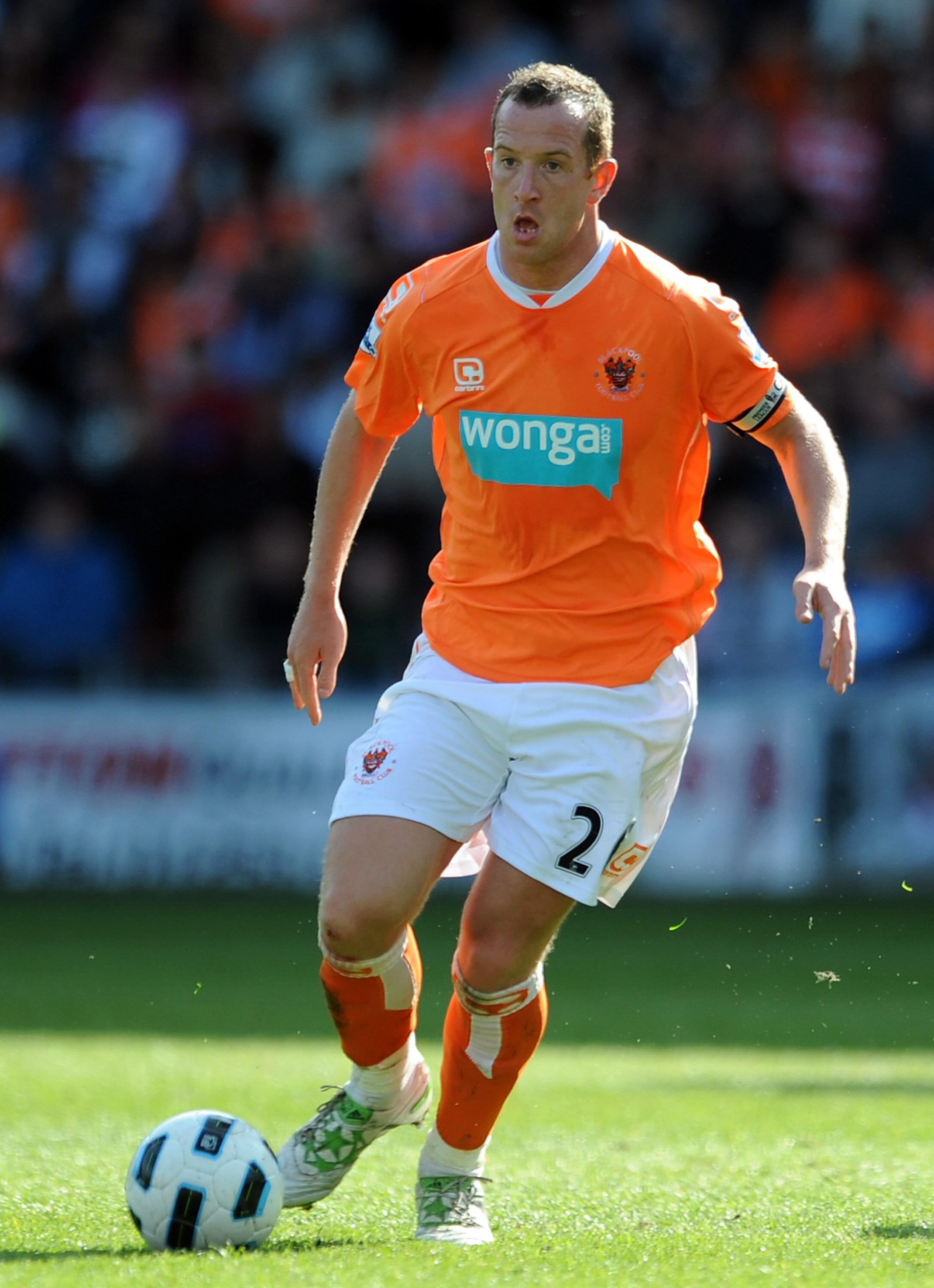 BLACKPOOL, ENGLAND - APRIL 16:  Charlie Adam of Blackpool in action during the Barclays Premier League match between Blackpool and Wigan Athletic at Bloomfield Road on April 16, 2011 in Blackpool, England.  (Photo by Chris Brunskill/Getty Images)