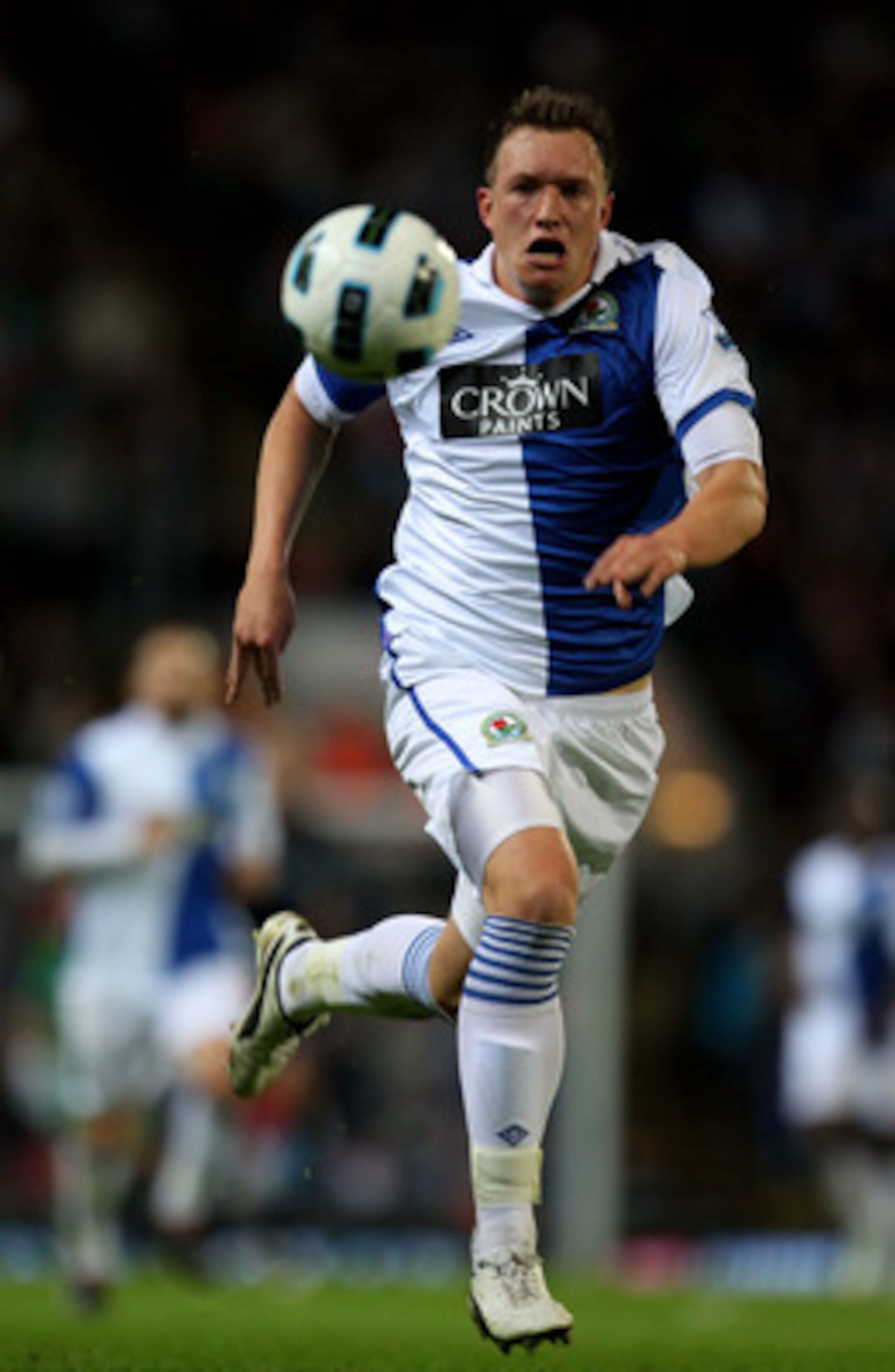 BLACKBURN, ENGLAND - APRIL 25:  Phil Jones of Blackburn Rovers in action during the Barclays Premier League match between Blackburn Rovers and Manchester City at Ewood Park on April 25, 2011 in Blackburn, England.  (Photo by Alex Livesey/Getty Images)