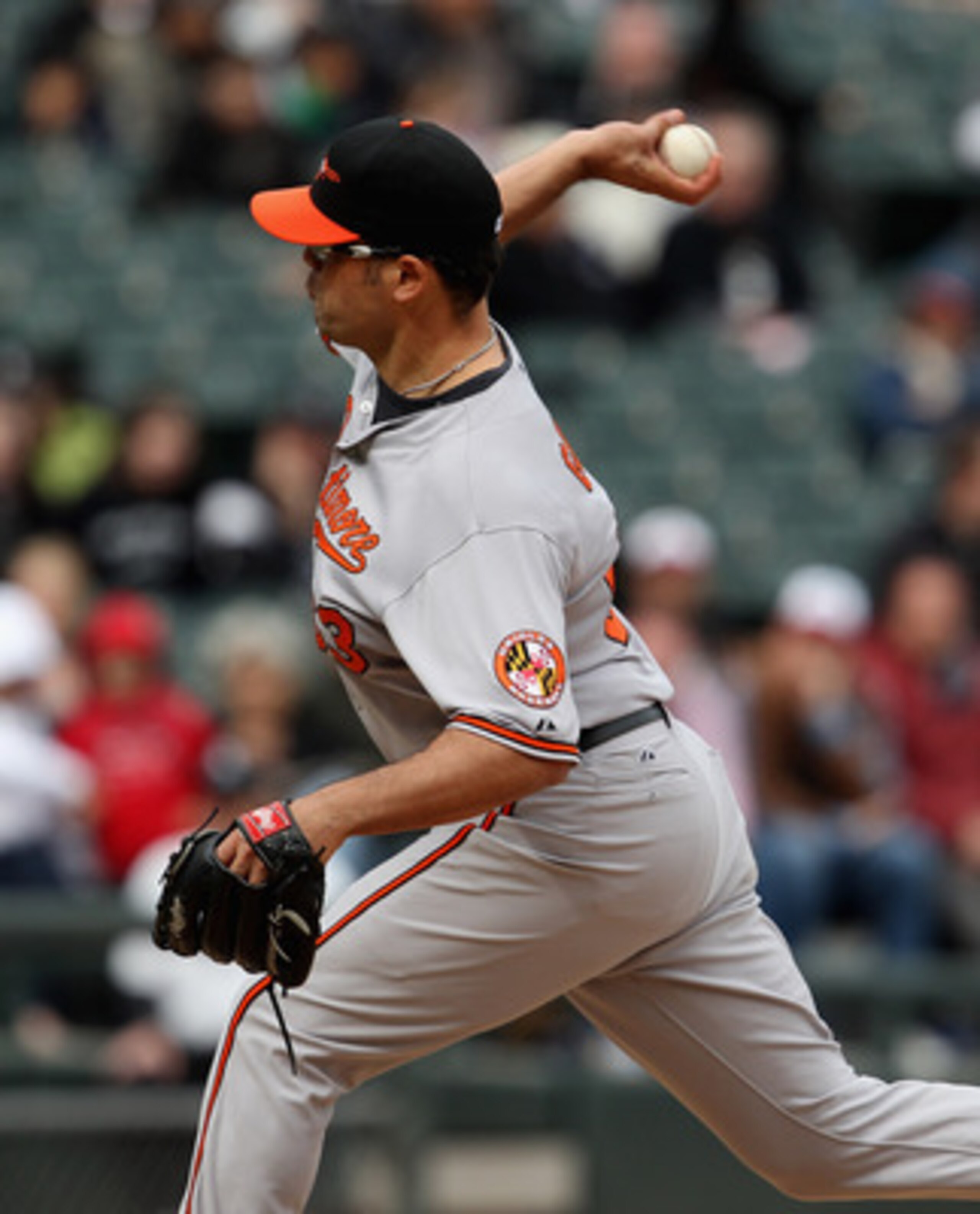 CHICAGO, IL - MAY 01: Kevin Gregg #63 of the Baltimore Orioles pitches in the 9th inning against the Chicago White Sox at U.S. Cellular Field on May 1, 2011 in Chicago, Illinois. The Orioles defeated the White Sox 6-4. (Photo by Jonathan Daniel/Getty Imag