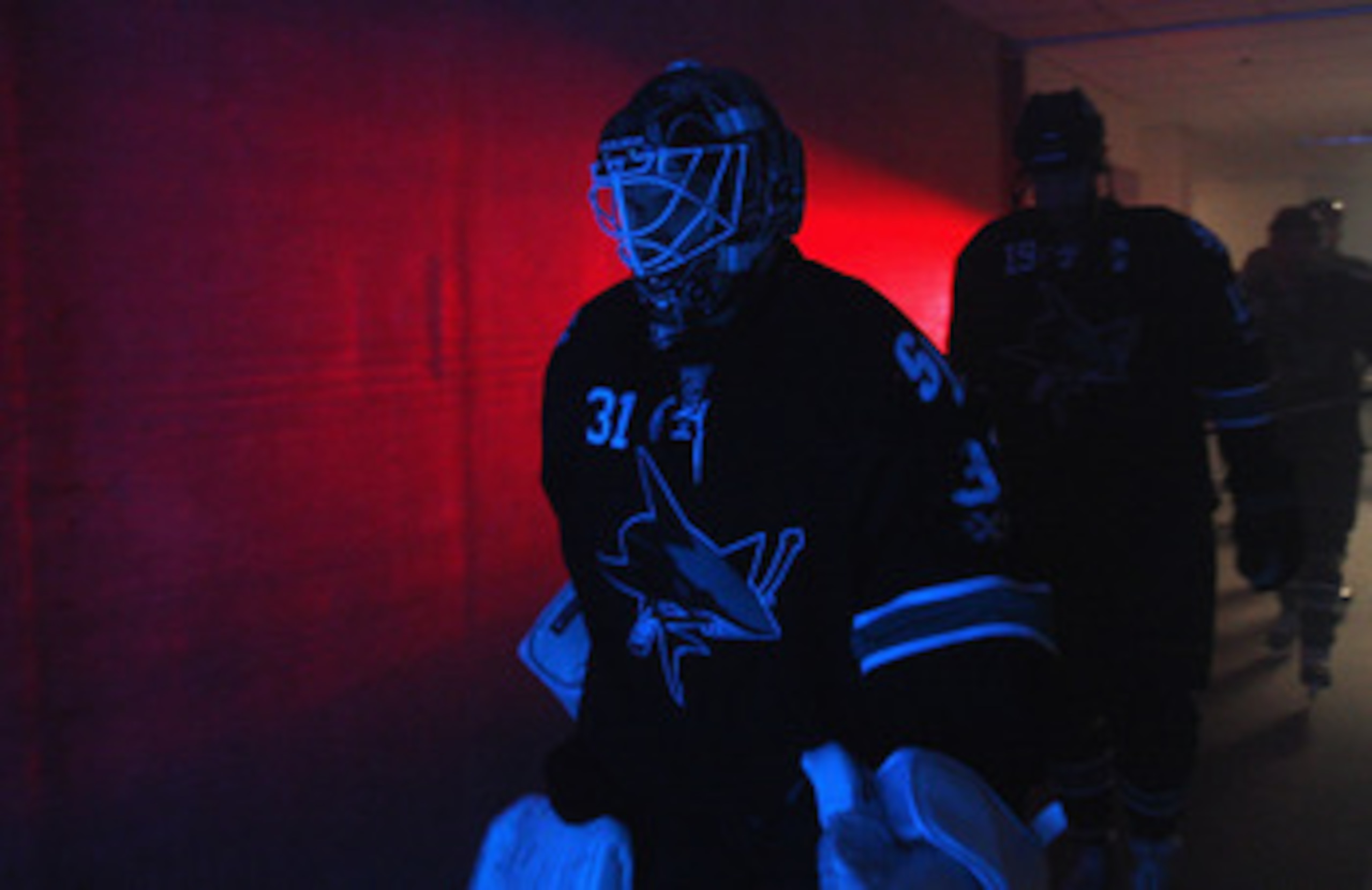 SAN JOSE, CA - MAY 12:  Antti Niemi #31 of the San Jose Sharks walks on to the ice for their game against the Detroit Red Wings in Game Seven of the Western Conference Semifinals during the 2011 NHL Stanley Cup Playoffs at HP Pavilion on May 12, 2011 in S