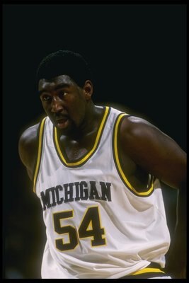 21 Dec 1996:  Center Robert Traylor of the Michigan Wolverines looks on during a game against the Arizona Wildcats at The Palace in Auburn Hills, Michigan.  Michigan won the game in overtime, 73-71. Mandatory Credit: Julian Gonzalez  /Allsport