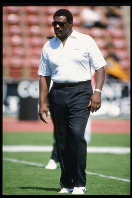23 Sep 1990:  Pittsburgh Steelers coach (Mean) Joe Greene looks on during a game against the Los Angeles Raiders at  the Los Angeles Memorial Coliseum in Los Angeles, California.  The Raiders won the game, 20-3. Mandatory Credit: Ken Levine  /Allsport