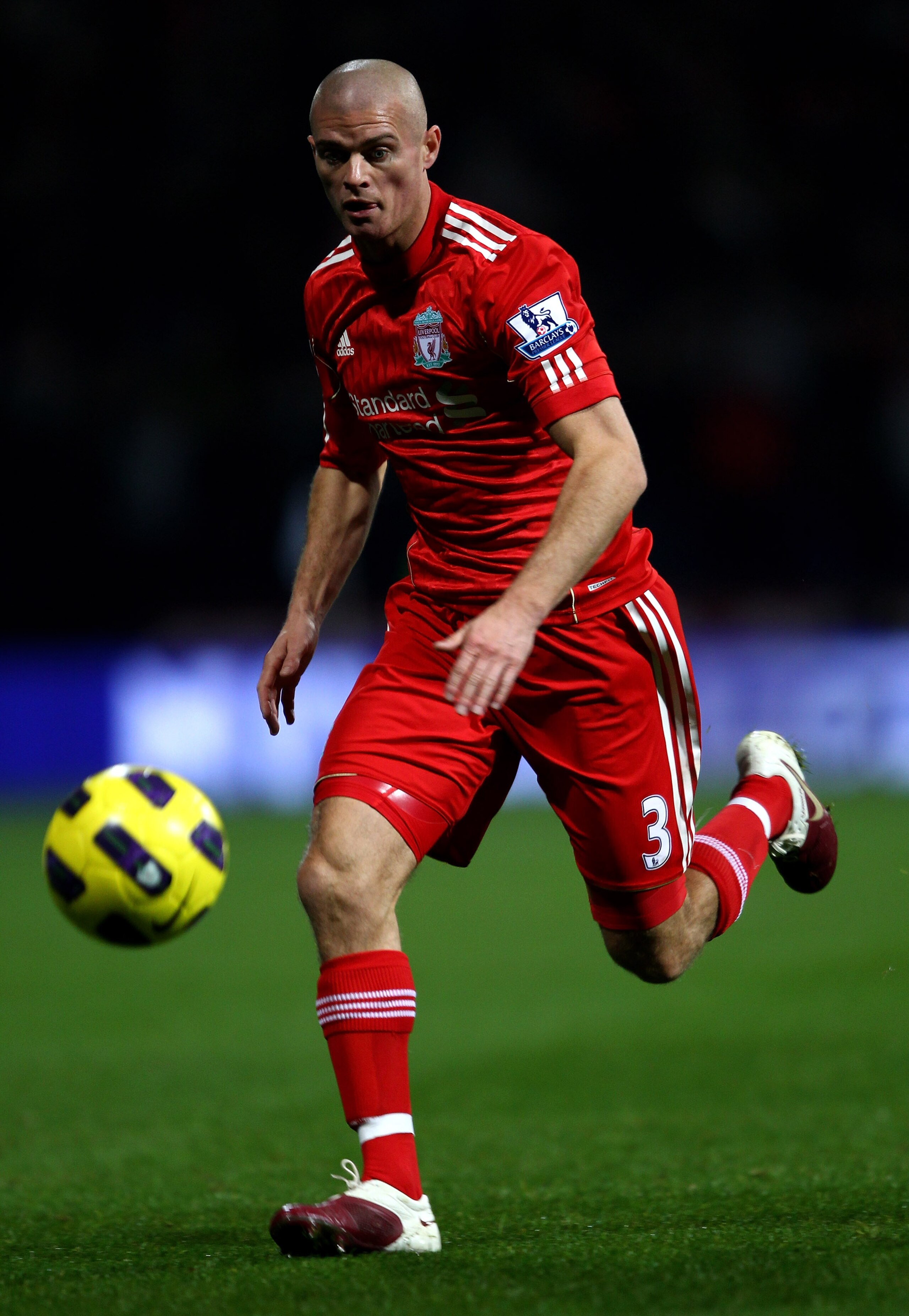 BOLTON, ENGLAND - OCTOBER 31:  Paul Konchesky of Liverpool in action during the Barclays Premier League match between Bolton Wanderers and Liverpool at the Reebok Stadium on October 31, 2010 in Bolton, England.  (Photo by Clive Brunskill/Getty Images)