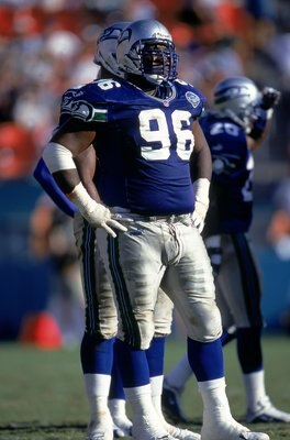 3 Sep 2000:  Cortez Kennedy #96 of the Seattle Seahawks is looking on during the game against the Miami Dolphins at the Pro Players Stadium in Miami, Florida. The Dolphins defeated the Seahawks 23-0.Mandatory Credit: Andy Lyons  /Allsport