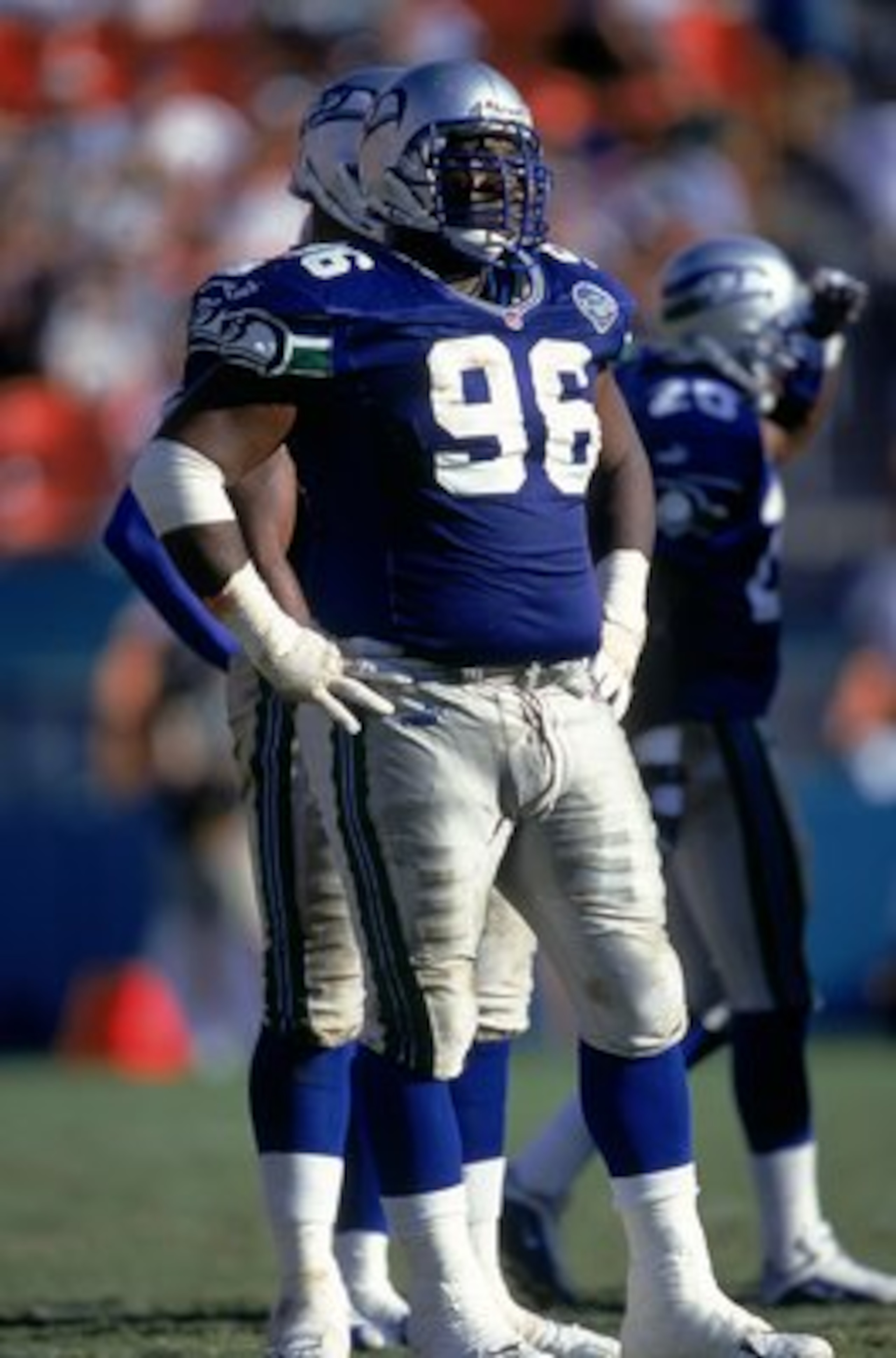 3 Sep 2000:  Cortez Kennedy #96 of the Seattle Seahawks is looking on during the game against the Miami Dolphins at the Pro Players Stadium in Miami, Florida. The Dolphins defeated the Seahawks 23-0.Mandatory Credit: Andy Lyons  /Allsport