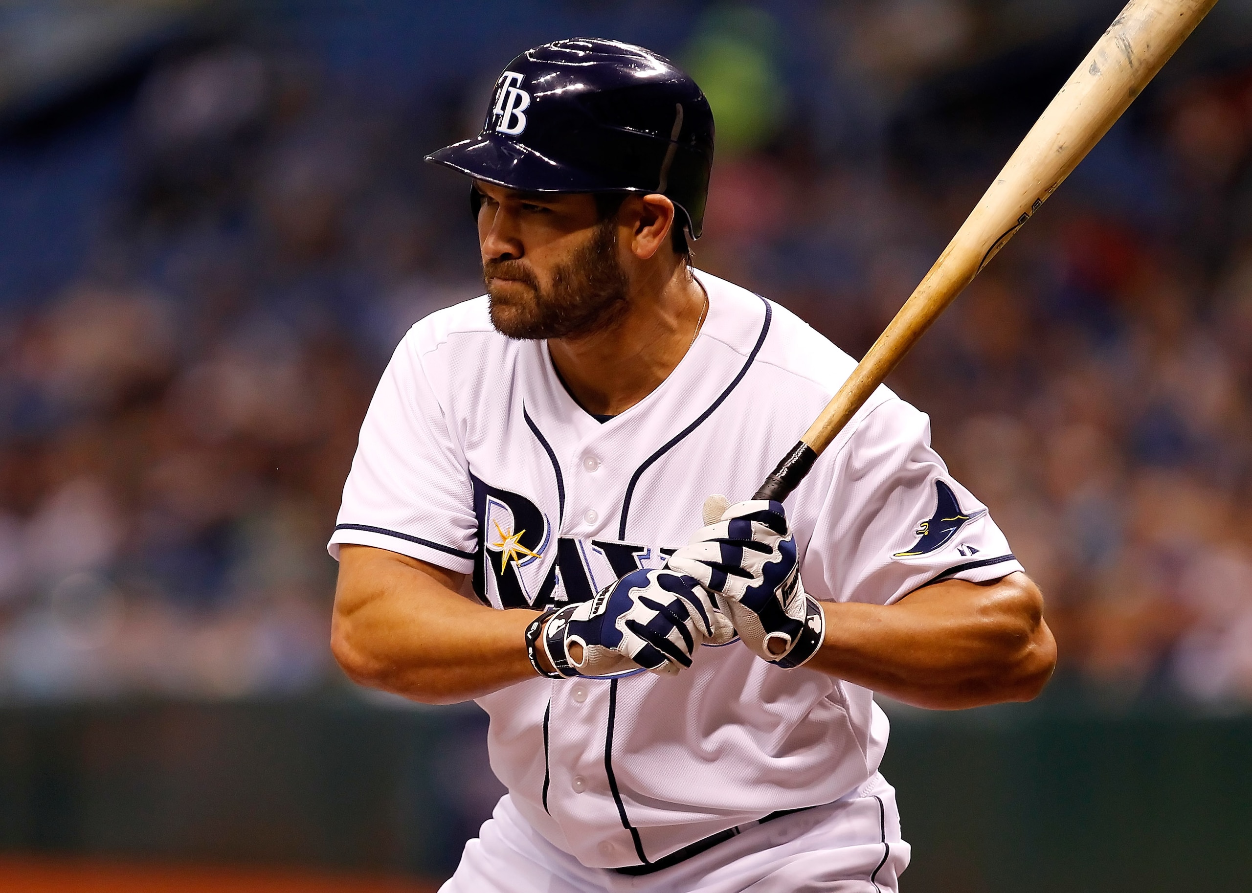 ST PETERSBURG, FL - APRIL 21:  Outfielder Johnny Damon #22 of the Tampa Bay Rays bats against the Chicago White Sox during the game at Tropicana Field on April 21, 2011 in St. Petersburg, Florida.  (Photo by J. Meric/Getty Images)