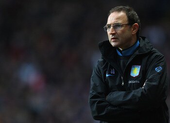 BIRMINGHAM, ENGLAND - NOVEMBER 07:  Manager of  Aston Villa Martin O'Neill during the Barclays Premier League match between Aston Villa and Bolton Wanderers at Villa Park on November 7, 2009 in Birmingham, England.  (Photo by Mark Thompson/Getty Images)