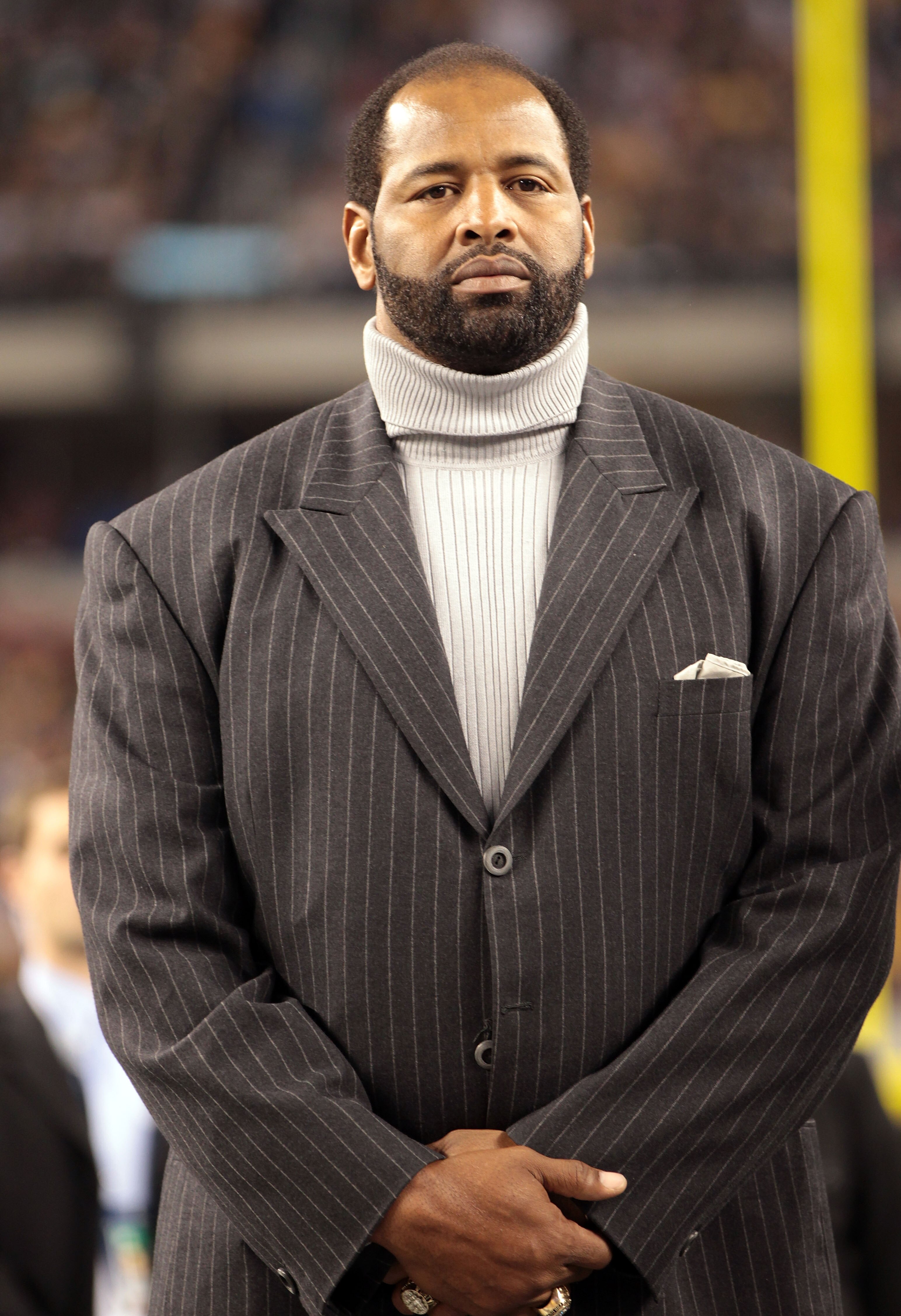 ARLINGTON, TX - FEBRUARY 06: NFL Hall of Fame Inductees Richard Dent looks on during Super Bowl XLV at Cowboys Stadium on February 6, 2011 in Arlington, Texas.  (Photo by Jamie Squire/Getty Images)