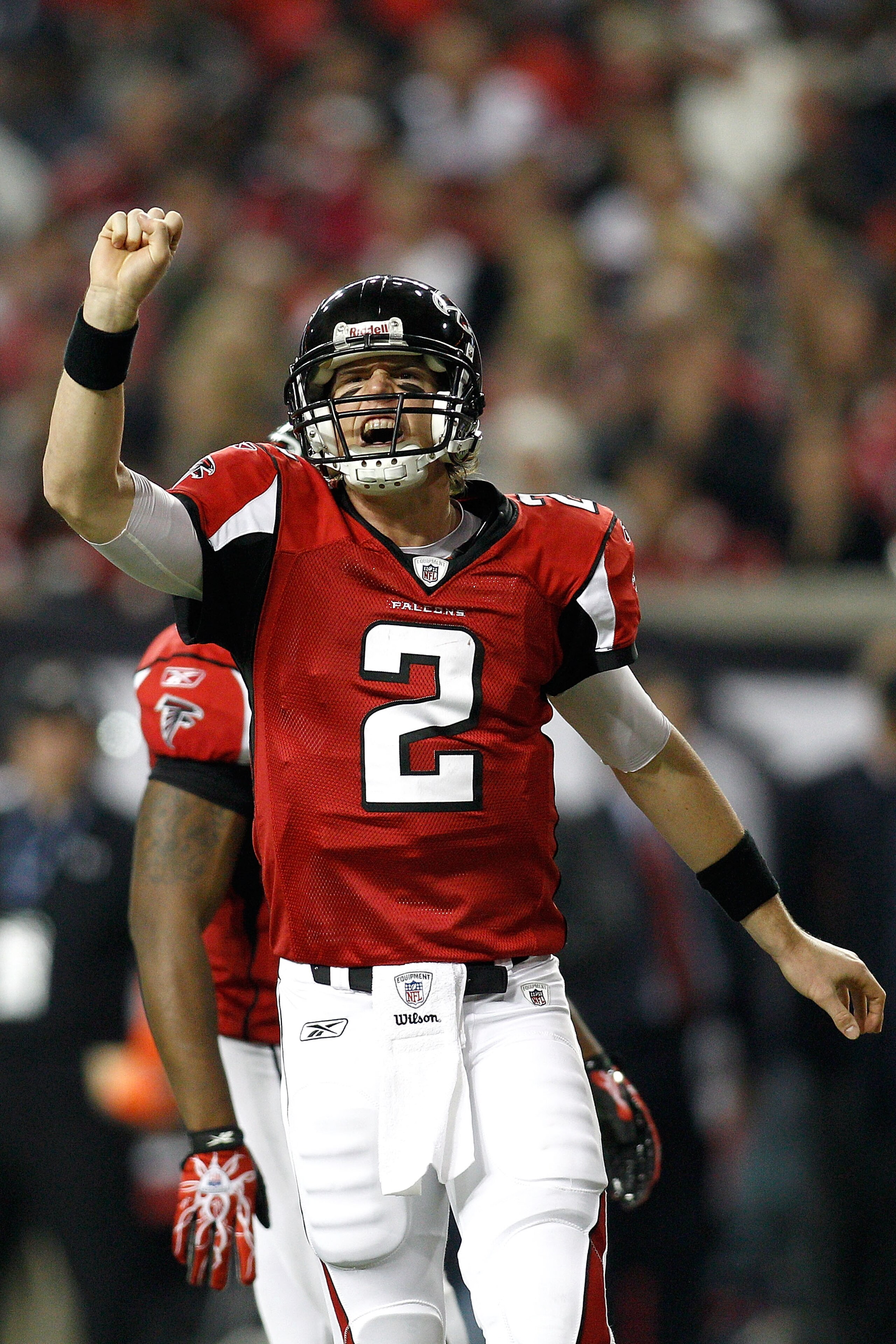 ATLANTA, GA - JANUARY 15:  Quarterback Matt Ryan #2 of the Atlanta Falcons calls a play against the Green Bay Packers during their 2011 NFC divisional playoff game at Georgia Dome on January 15, 2011 in Atlanta, Georgia. The Packers won 48-21.  (Photo by