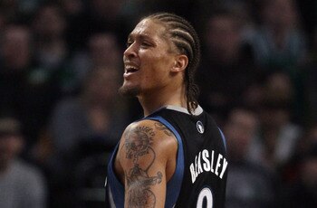 BOSTON, MA - JANUARY 03:  Michael Beasley #8 of the Minnesota Timberwolves reacts to a foul called against him in the second half against the Boston Celtics on January 3, 2011 at the TD Garden in Boston, Massachusetts. The Celtics defeated the Timberwolve