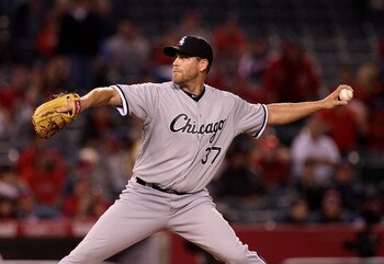 ANAHEIM, CA - MAY 11:  Reliever Matt Thornton #37 of the Chicago White Soxpitches the tenth inning to pick up the save against the Los Angeles Angels of Anaheim on May 11, 2011 at Angel Stadium in Anaheim, California.  The White Sox won 6-4 in ten innings