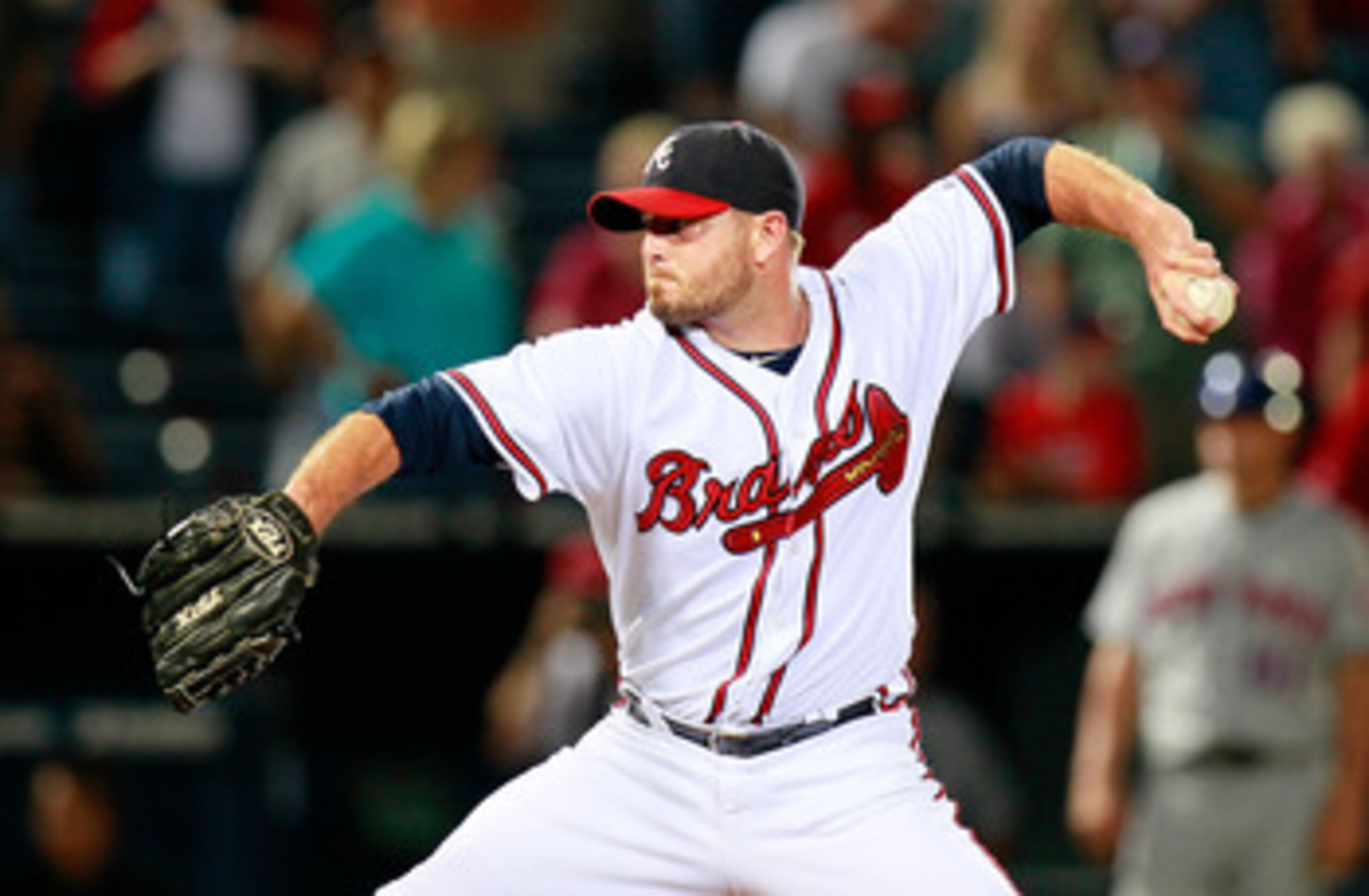 ATLANTA - SEPTEMBER 01:  Closer Billy Wagner #13 of the Atlanta Braves pitches in the ninth inning to the New York Mets at Turner Field on September 1, 2010 in Atlanta, Georgia.  (Photo by Kevin C. Cox/Getty Images)
