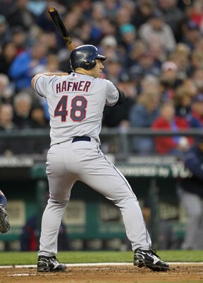 SEATTLE, WA - APRIL 08:  Travis Hafner #48 of the Cleveland Indians bats against the Seattle Mariners during the Mariners' home opener at Safeco Field on April 8, 2011 in Seattle, Washington. (Photo by Otto Greule Jr/Getty Images)