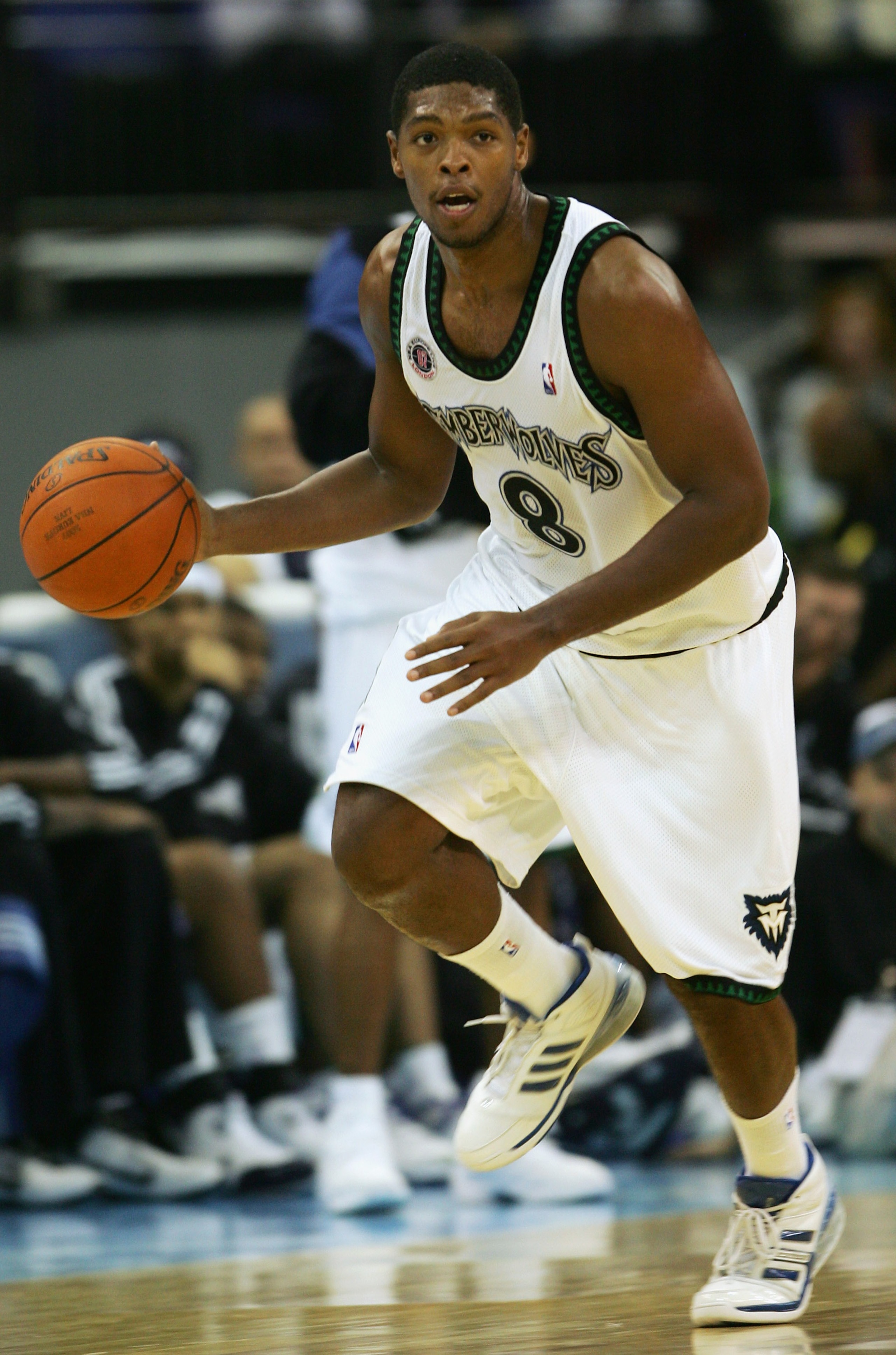 LONDON - OCTOBER 10:  Ryan Gomes of Minnesota runs with the ball during NBA Europe Live 2007 Tour match between the Boston Celtics and the Minnesota Timberwolves at the O2 Arena on October 10, 2007 in London, England.  NOTE TO USER: User expressly acknowl
