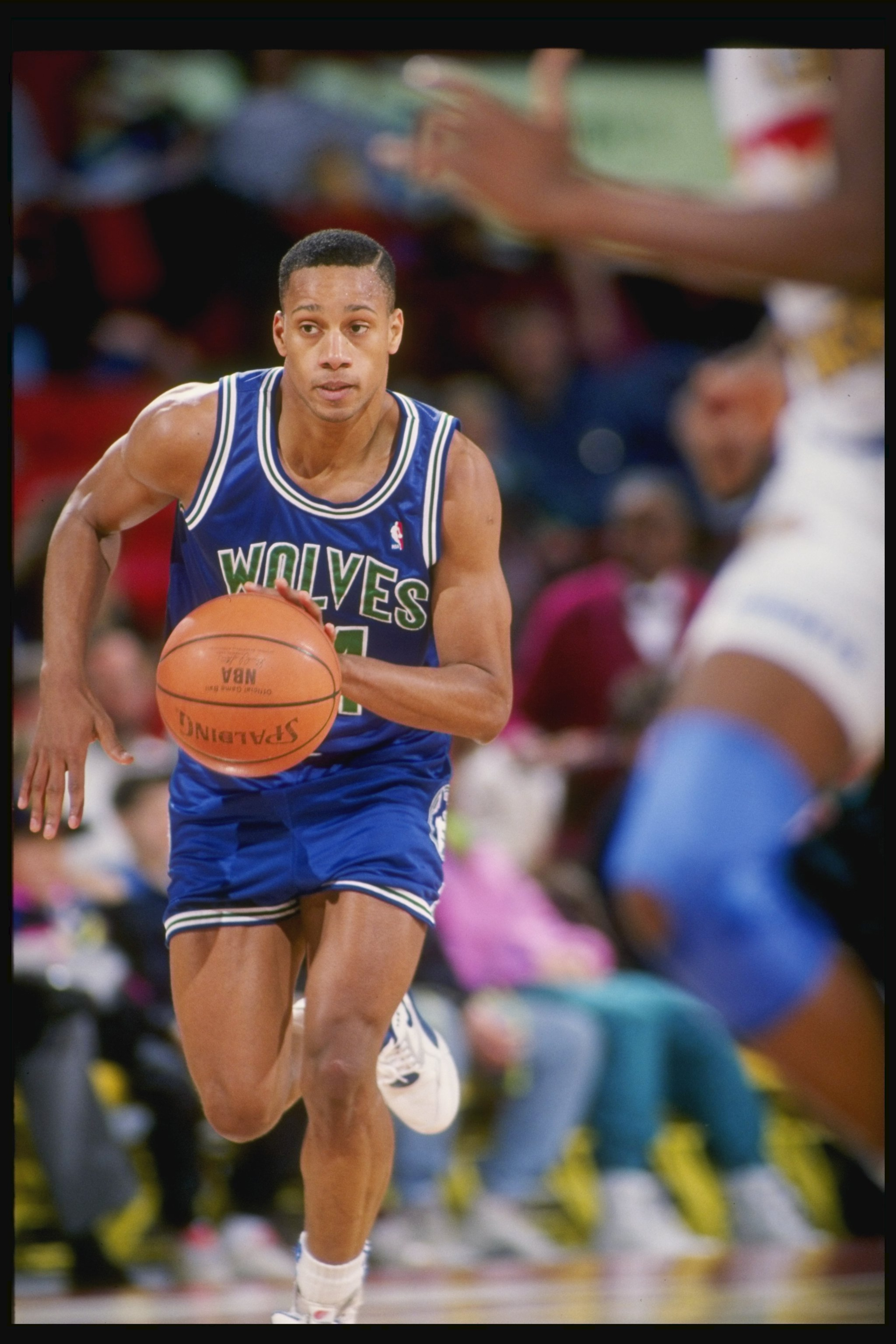 1990:  Guard Jerome (Pooh) Richardson of the Minnesota Timberwolves in action. Mandatory Credit: Tim de Frisco  /Allsport