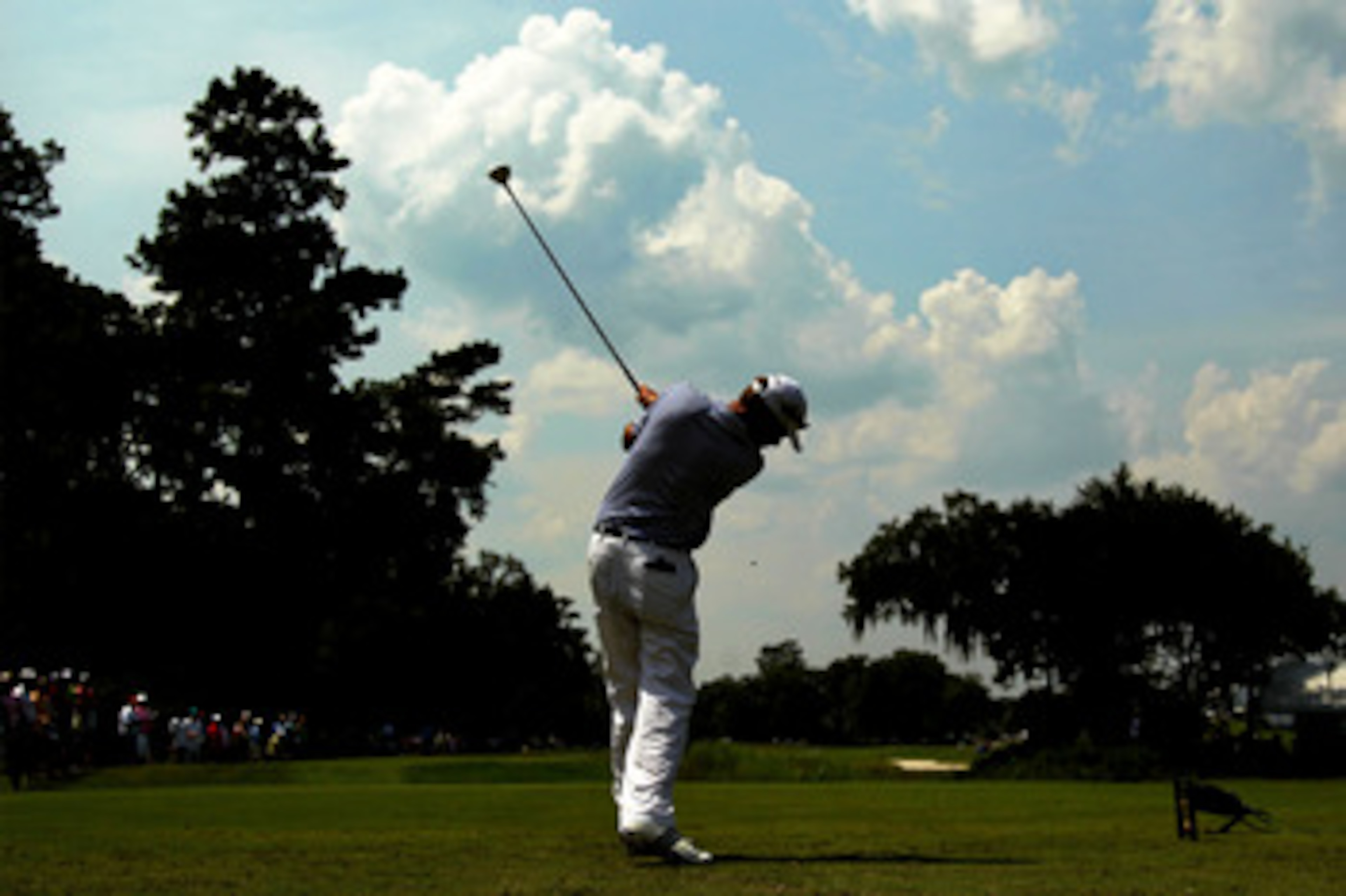 PONTE VEDRA BEACH, FL - MAY 13: Davis Love III hits his tee shot on the ninth hole during the second round of THE PLAYERS Championship held at THE PLAYERS Stadium course at TPC Sawgrass on May 13, 2011 in Ponte Vedra Beach, Florida. (Photo by Mike Ehrma PONTE VEDRA BEACH, FL - MAY 13: Davis Love III hits his tee shot on the ninth hole during the second round of THE PLAYERS Championship held at THE PLAYERS Stadium course at TPC Sawgrass on May 13, 2011 in Ponte Vedra Beach, Florida. (Photo by Mike Ehrma