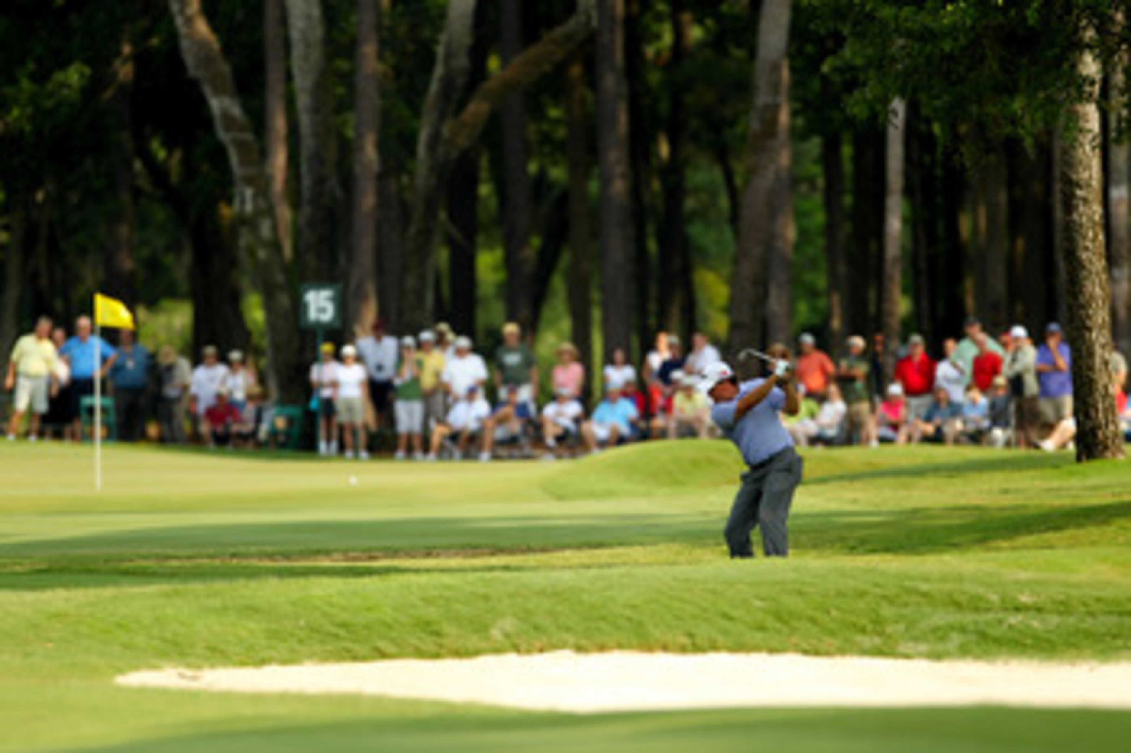 PONTE VEDRA BEACH, FL - MAY 13: Phil Mickelson hits his aaproach on the 15th hole during the second round of THE PLAYERS Championship held at THE PLAYERS Stadium course at TPC Sawgrass on May 13, 2011 in Ponte Vedra Beach, Florida. (Photo by Mike Ehrman PONTE VEDRA BEACH, FL - MAY 13: Phil Mickelson hits his aaproach on the 15th hole during the second round of THE PLAYERS Championship held at THE PLAYERS Stadium course at TPC Sawgrass on May 13, 2011 in Ponte Vedra Beach, Florida. (Photo by Mike Ehrman