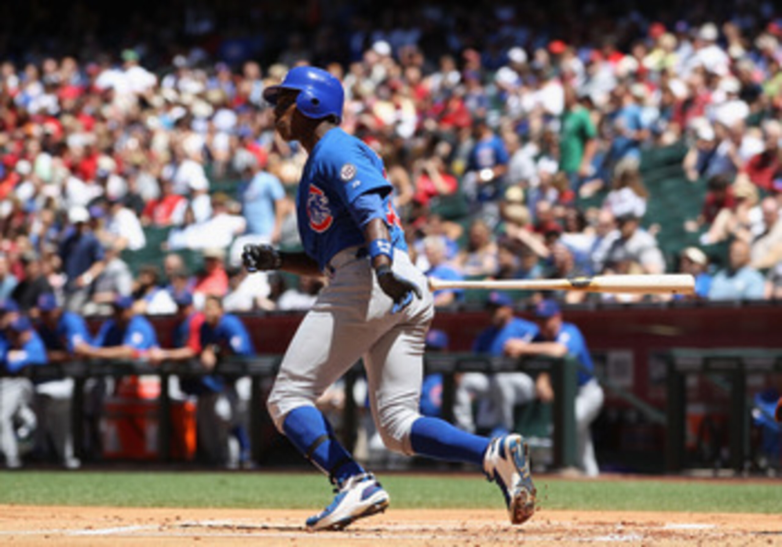PHOENIX, AZ - MAY 01:  Alfonso Soriano #12 of the Chicago Cubs bats against the Arizona Diamondbacks during the Major League Baseball game at Chase Field on May 1, 2011 in Phoenix, Arizona.  The Diamondbacks defeated the Cubs 4-3.  (Photo by Christian Pet