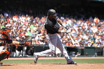 SAN FRANCISCO - JULY 29:  Hanley Ramirez #2 of the Florida Marlins bats against the San Francisco Giants during an MLB game at AT&T Park on July 29, 2010 in San Francisco, California.  (Photo by Jed Jacobsohn/Getty Images)