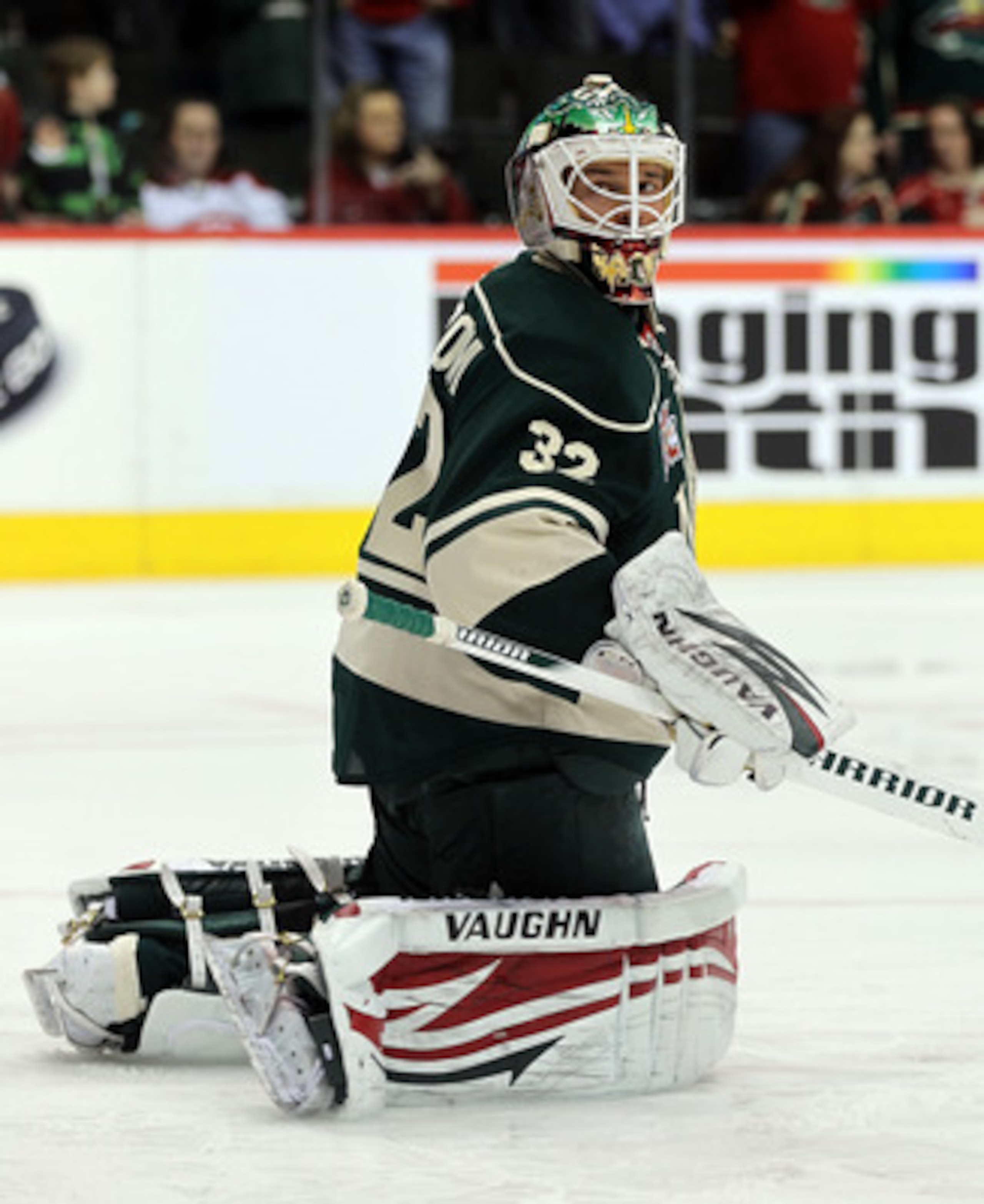 ST PAUL, MN - MARCH 22:  Niklas Backstrom #32 of the Minnesota Wild skates in warmups prior to the game against the Toronto Maple Leafs at the Xcel Energy Center on March 22, 2011 in St Paul, Minnesota.  (Photo by Bruce Bennett/Getty Images)